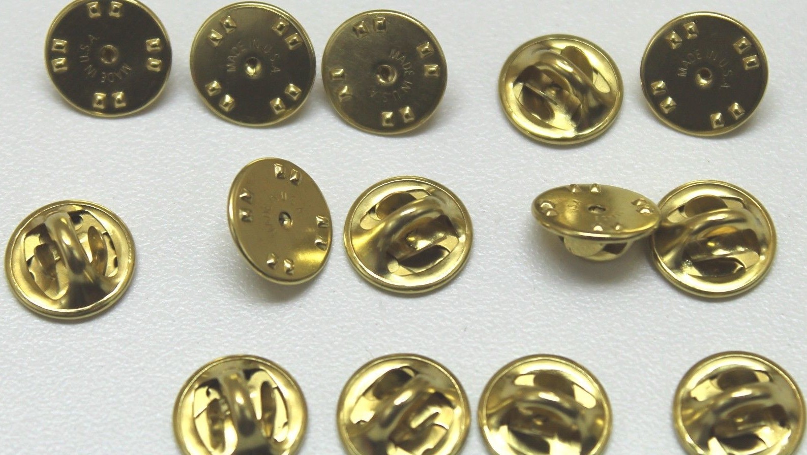 Brass Clutch Backs Pin Back Insignia Badge guards Insignia Lot of 14