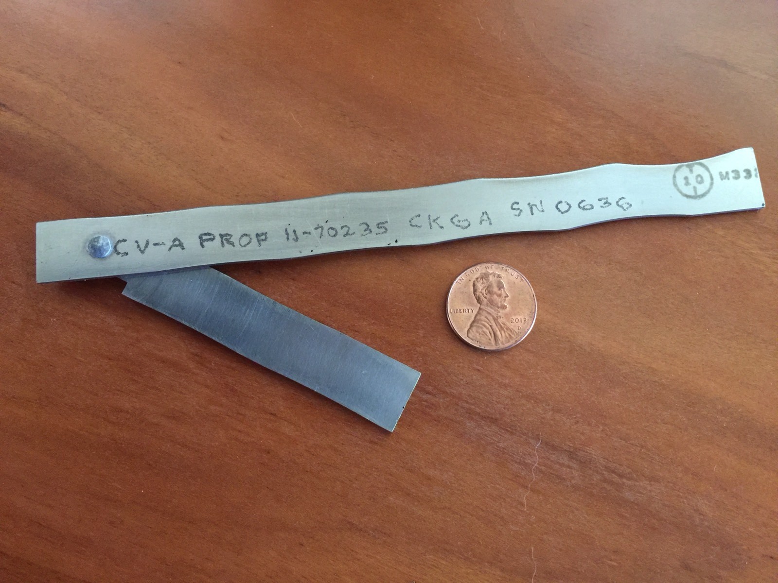 Military Special Use Steel Ruler Unknown Origins/Markings CV-A Prop Navy Aero