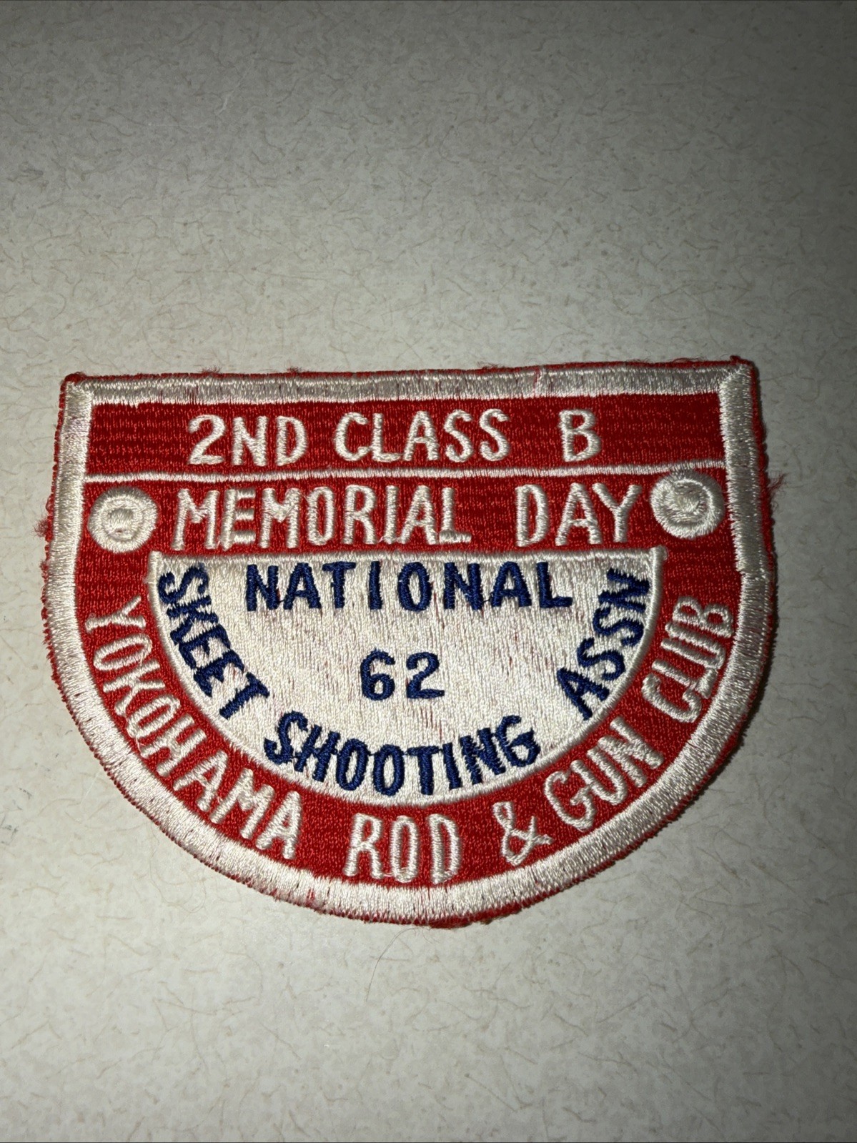 Vintage “62″ National Shooting Skeet Yokohama Rod & Gun Club Patch 2nd Class B