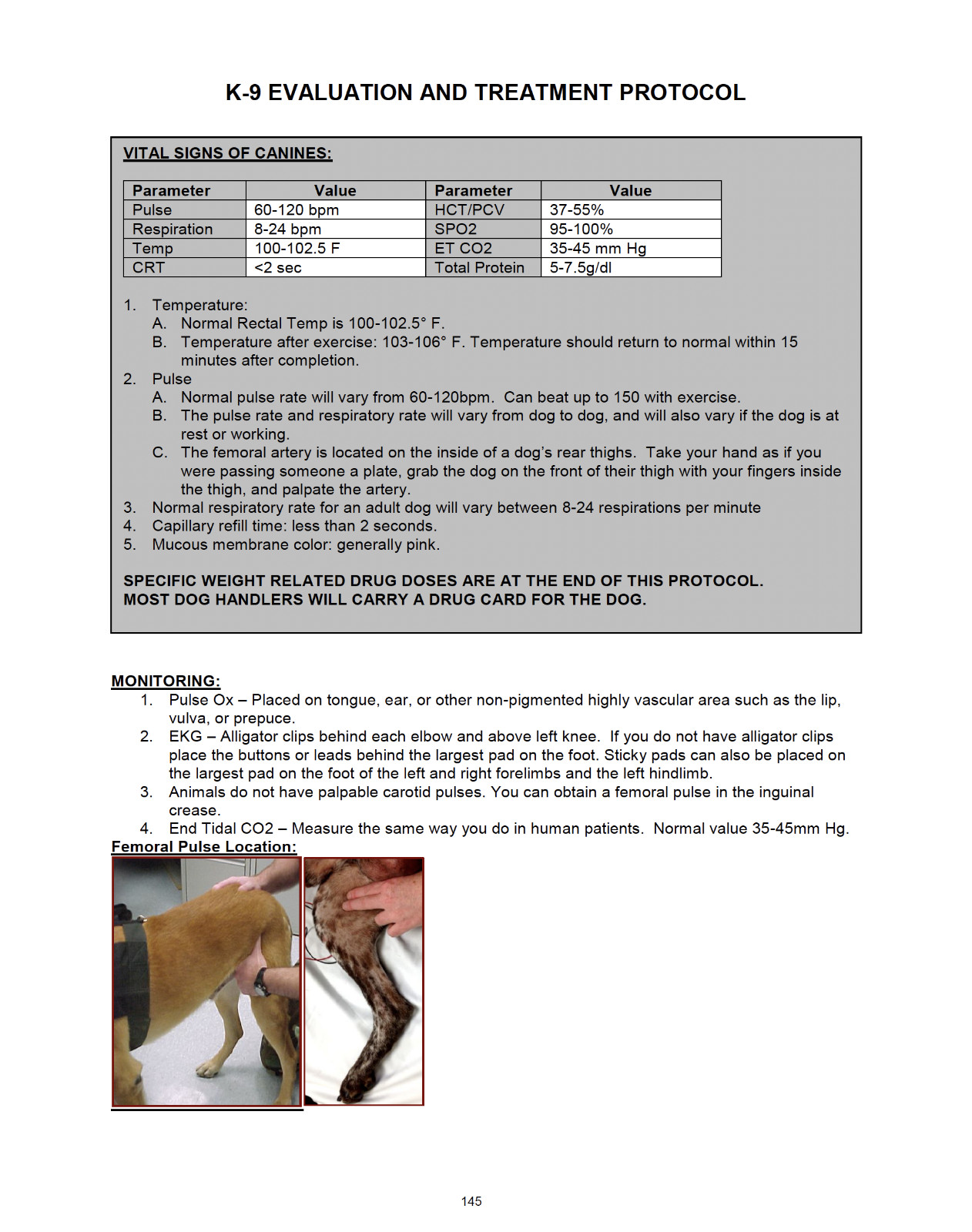 394 Page 2016-19 K-9 Working Dog Canine Tactical Combat Casualty Care TCCC on CD