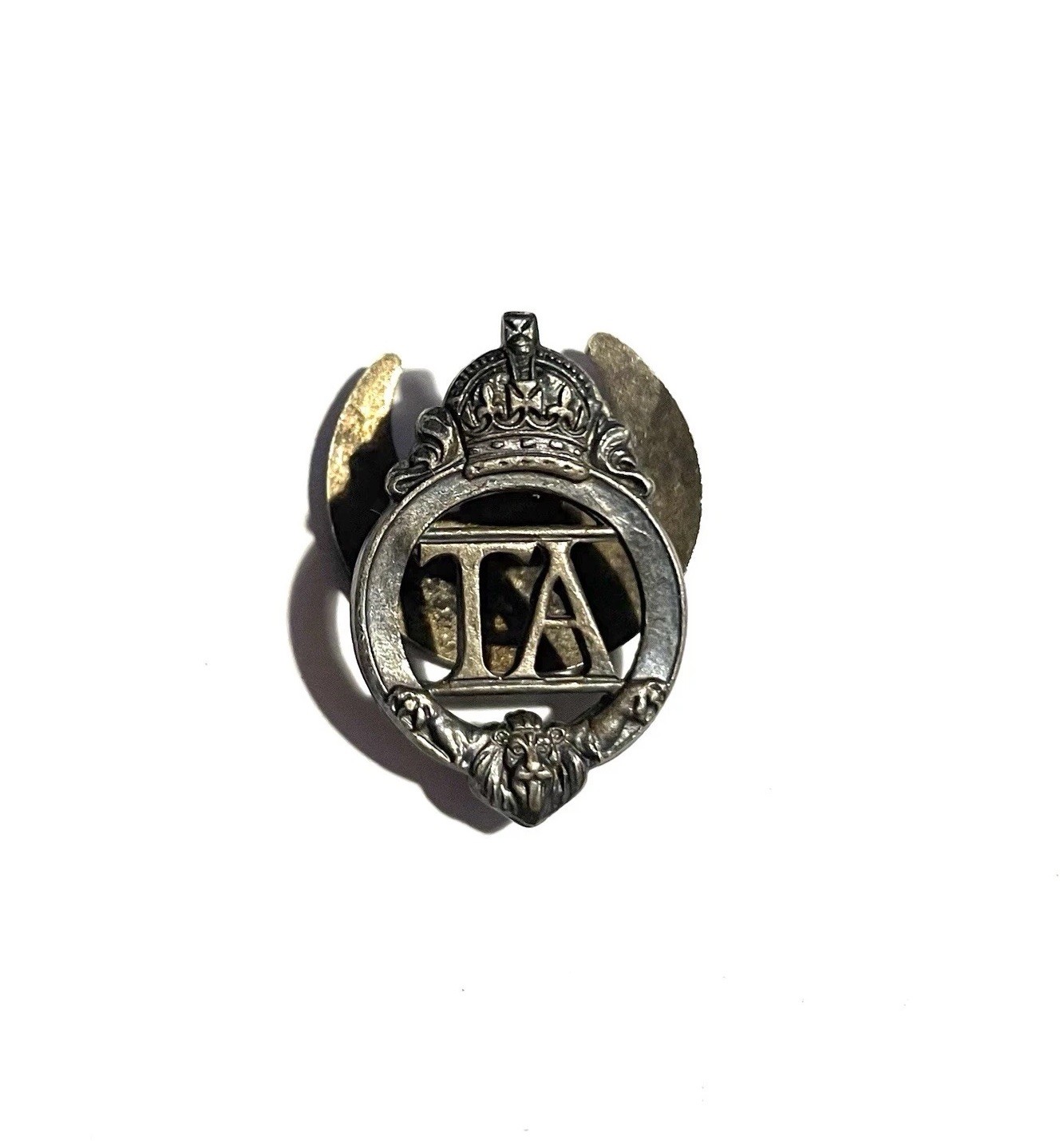 Territorial Army (TA) WWII British Army Silver Badge / Pin Numbered, #23311