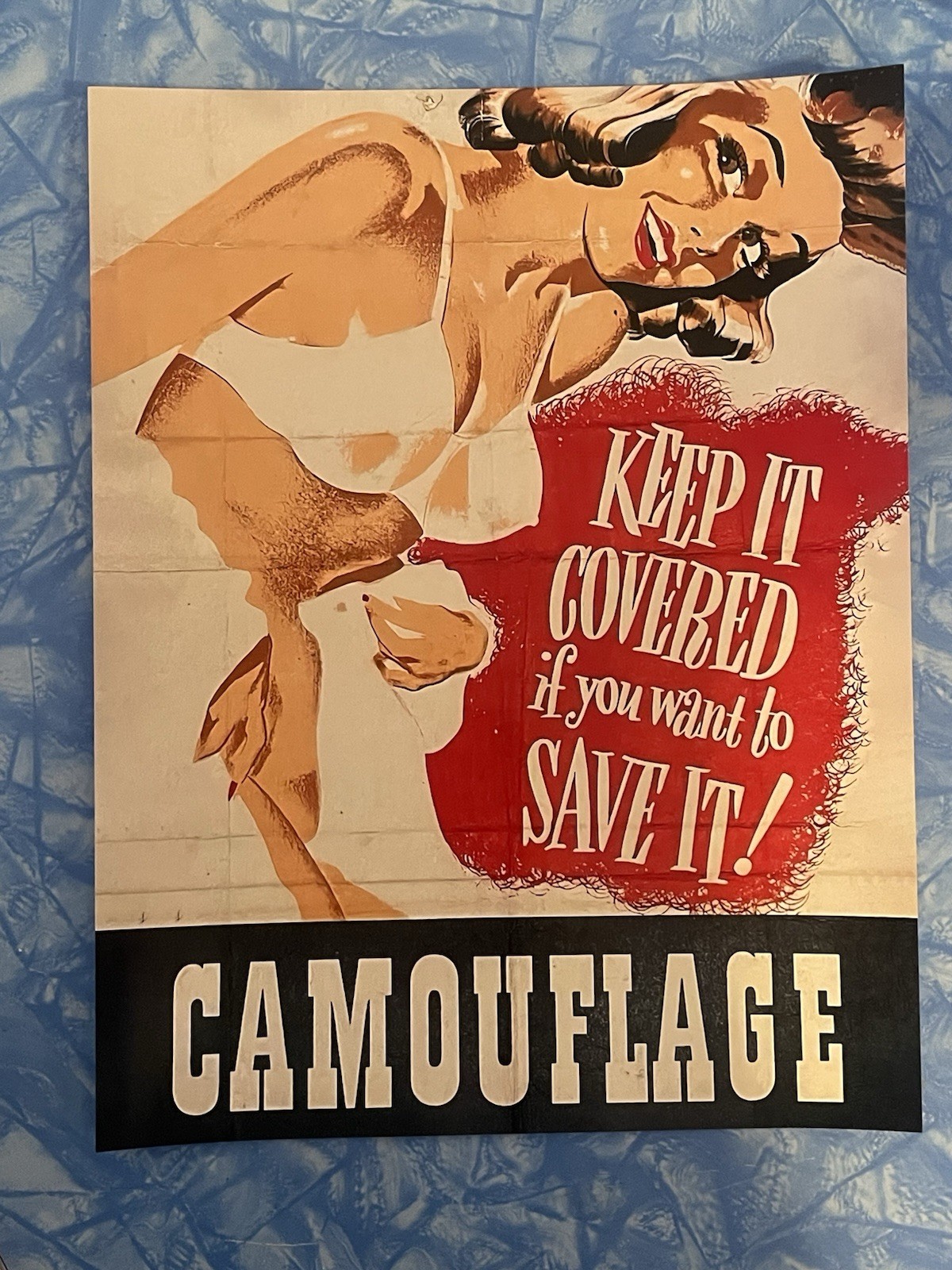 US Army Camouflage Propaganda WW2 Poster Reprint 8.5×11 Ad WWII Keep It Covered