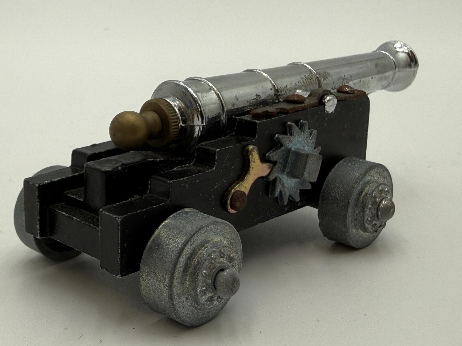Vintage Diecast Cap Cannon #1 Italy Spring Action w/ Original Box & Instructions