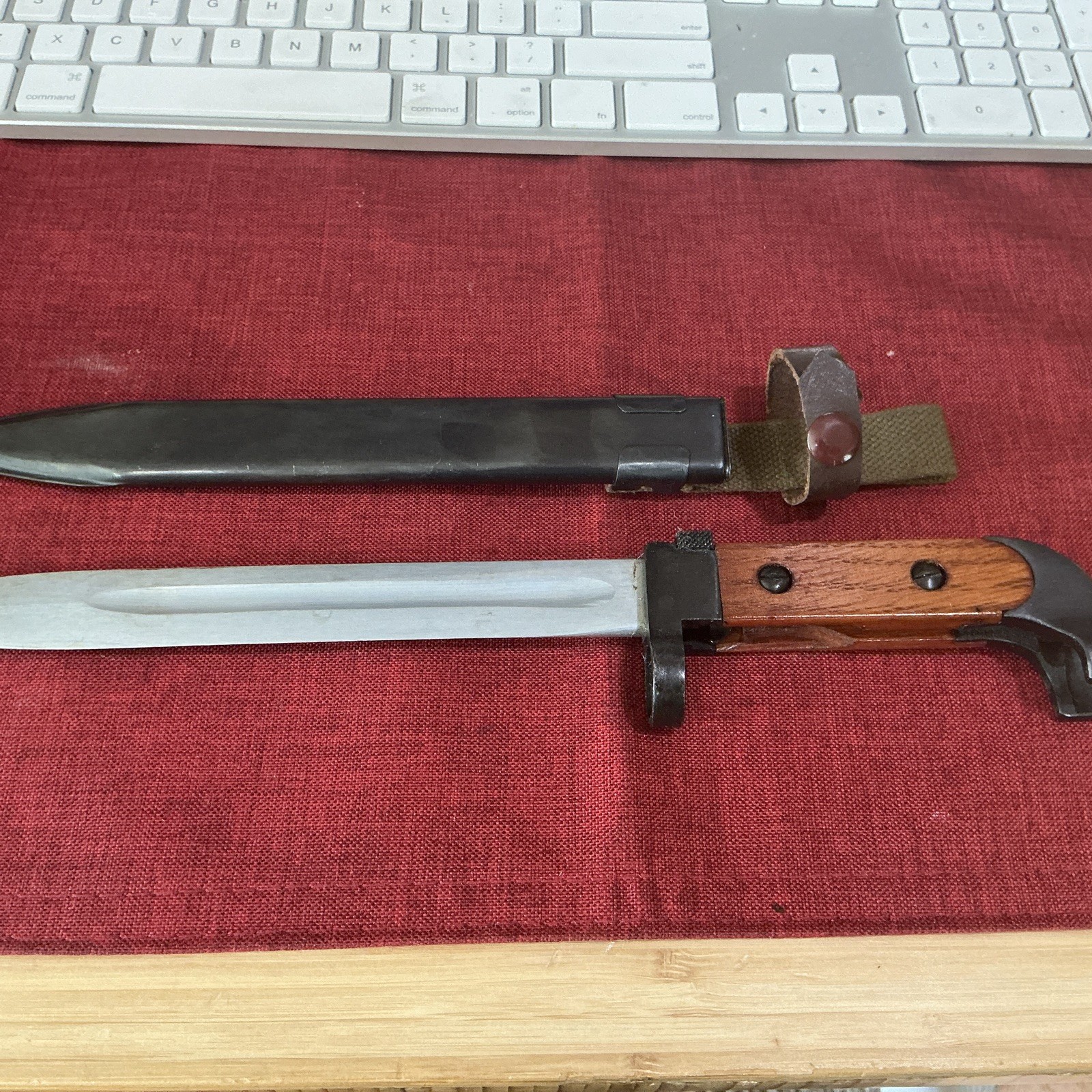 Chinese Factory Original Poly Rifle Bayonet with Scabbard