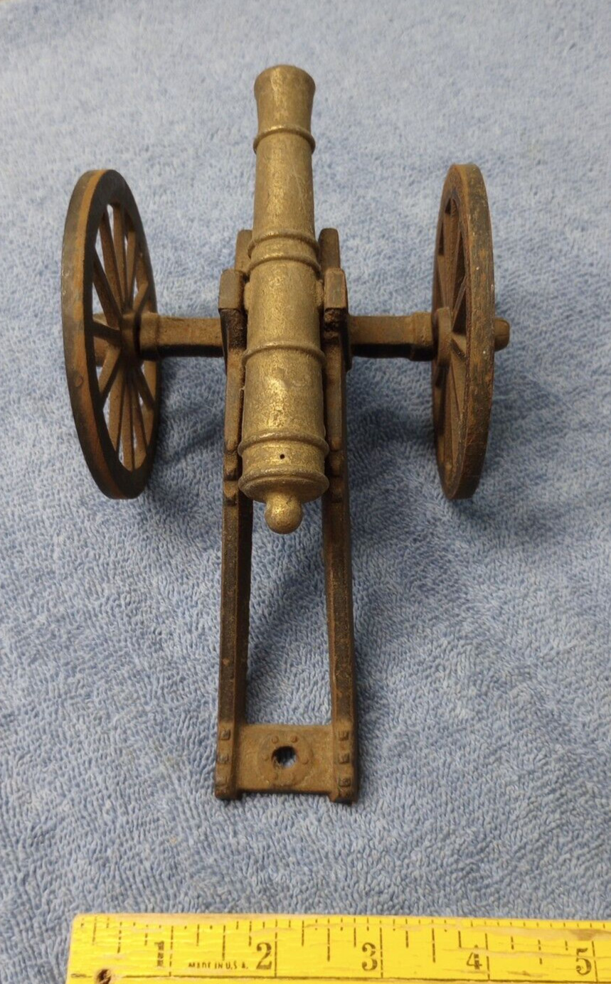 Cast Iron Field Cannon with Brass Barrel Desk Top Artillery Military