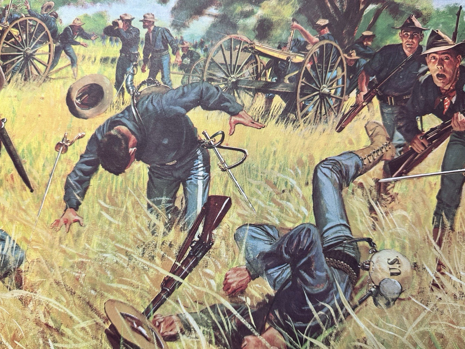 US Army Poster “Gatlings To The Assault” -H. Chas McBarron Jr. -1950s War Office