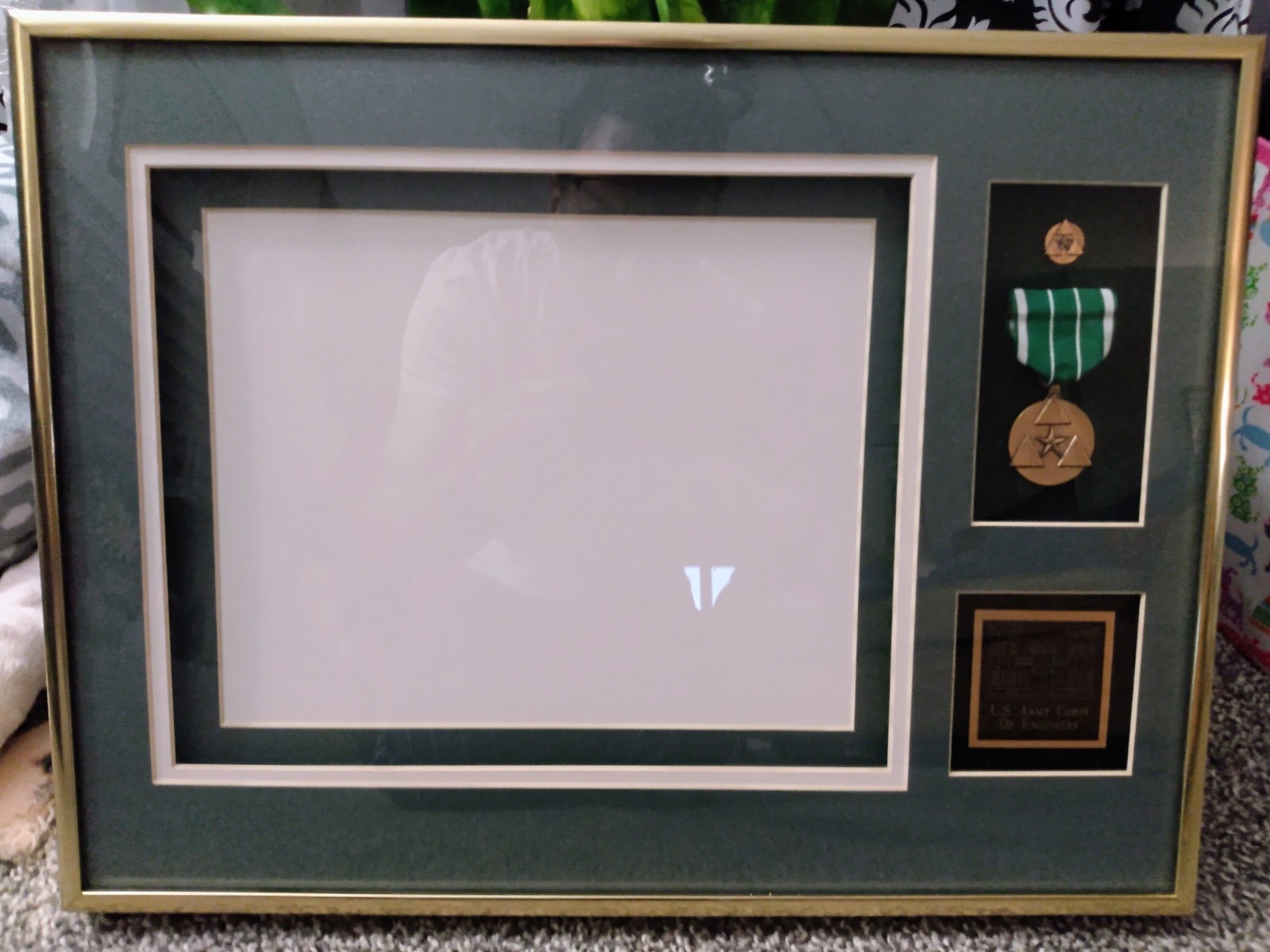 US Army Corps of Engineers Framed Medal Display. Metal Frame. Medals Included.