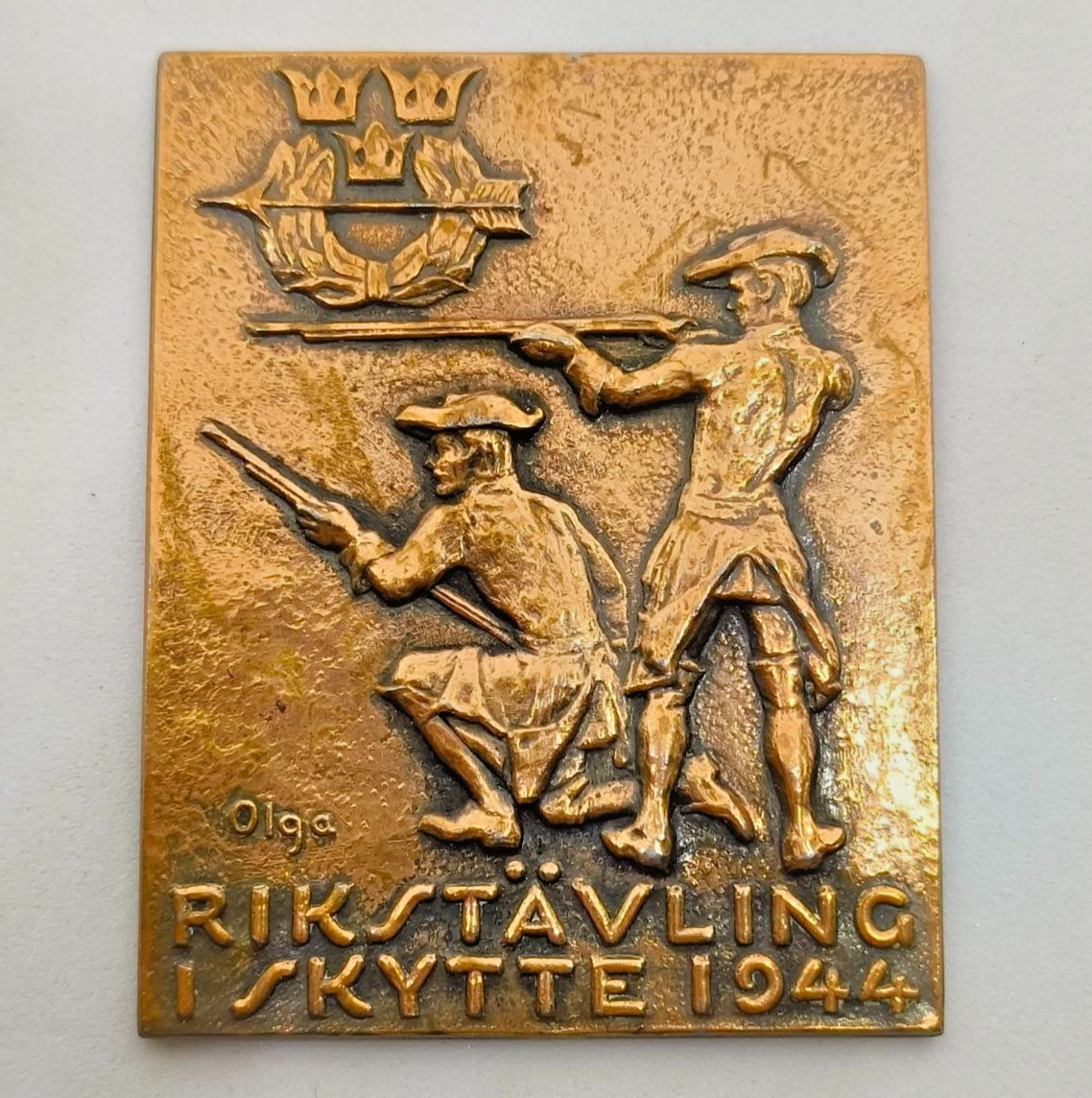 Swedish Shooting Competition Prize Plaque Rikstävling i Skytte 1944C.G.Hallberg