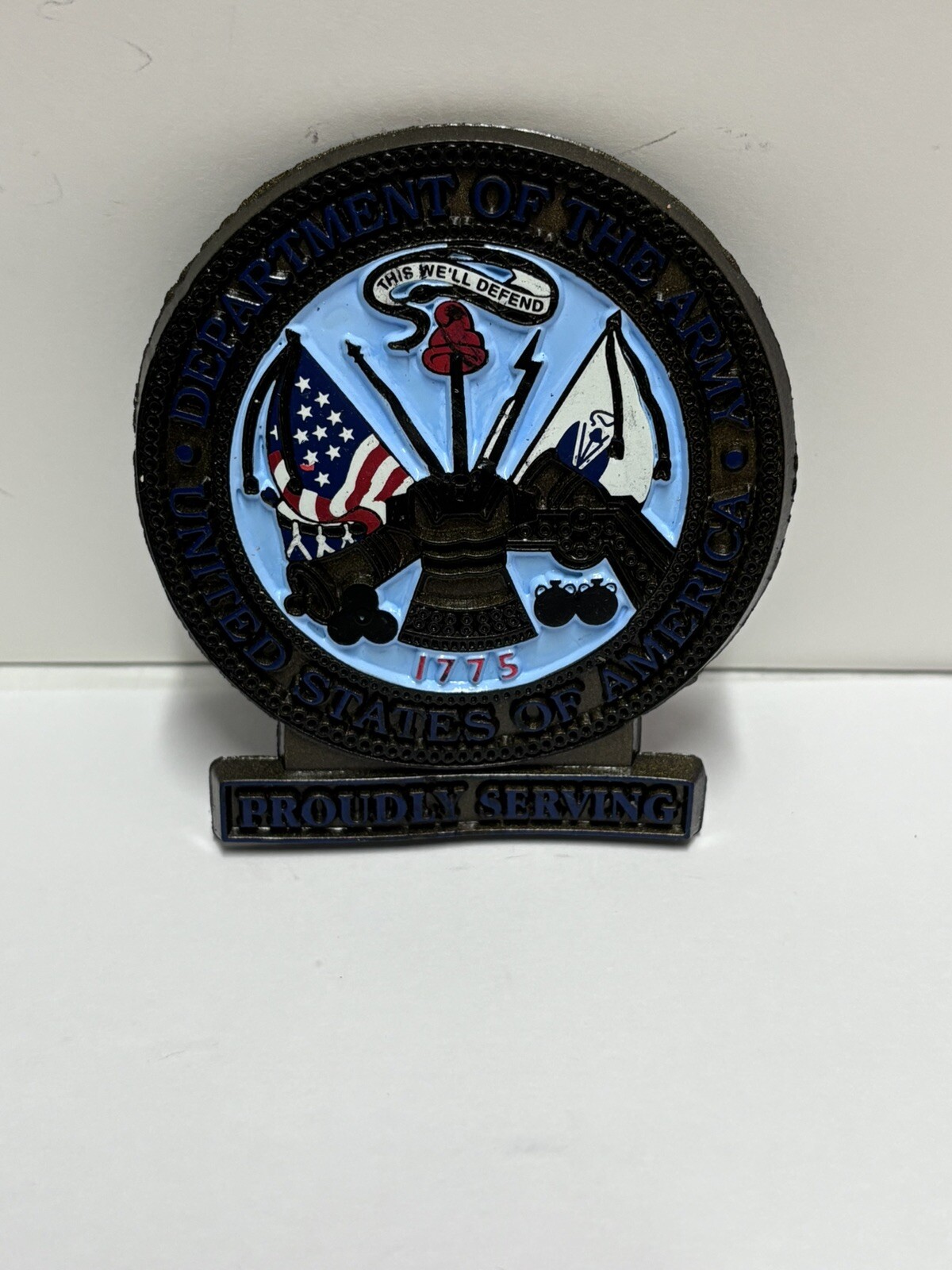US Army United States Fridge Magnet Vintage Rubber 1776 Proudly Serving