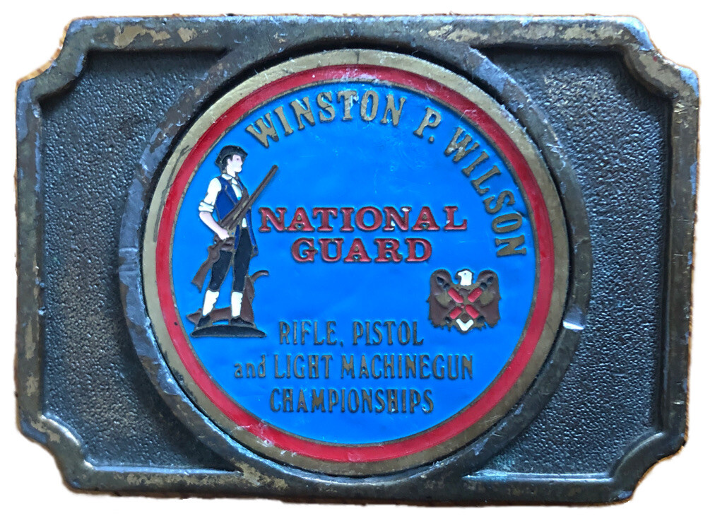 Vintage Winston P Wilson National Guard Rifle Pistol Championship Belt Buckle