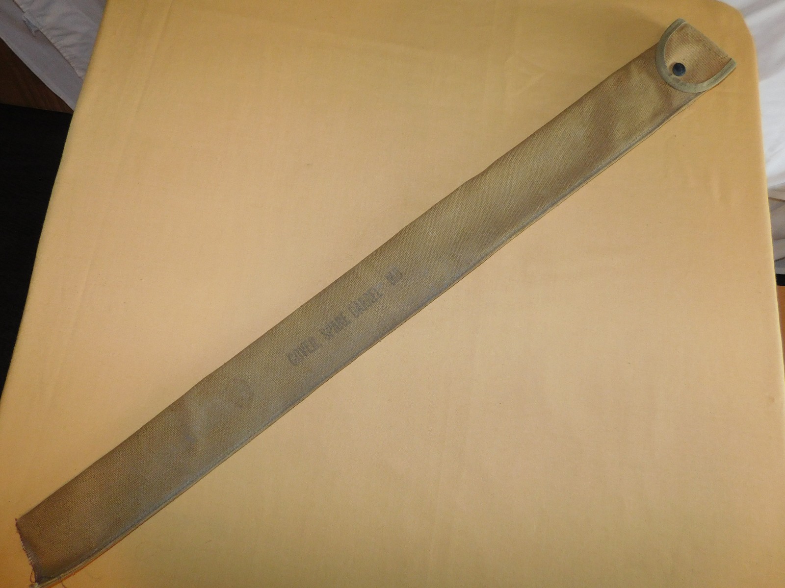 VINTAGE WWII HOWITZER TANK SPARE BARREL M8 CANVASS COVER 33″ LONG