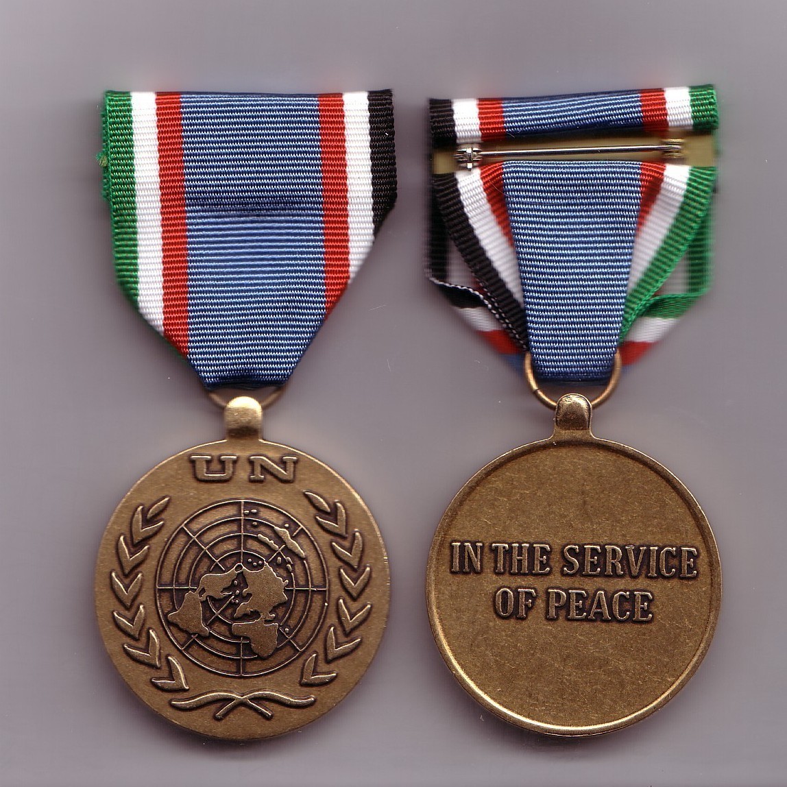 One full size UN United Nations medal for Iran Iraq UNIIMOG Mission