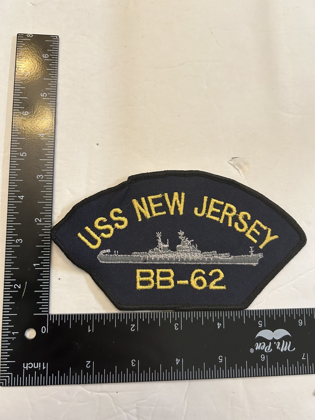 MH2177 Original US Navy 1980s Cap Patch USS New Jersey BB-62 IR46D