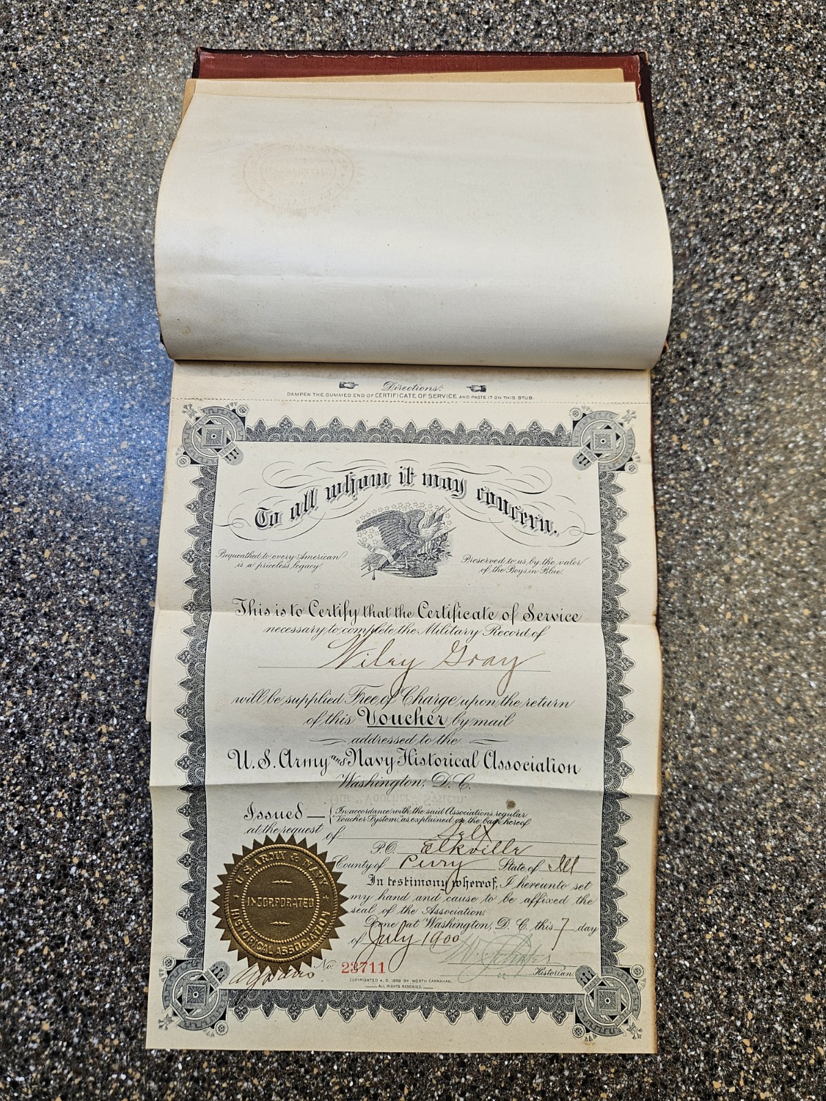Rare Vintage Civil War 1865 Military Historical Discharged Papers Book Army Navy