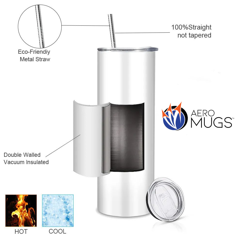 Fairey Gannet Stainless Steel Water Tumbler with straw – 20oz.