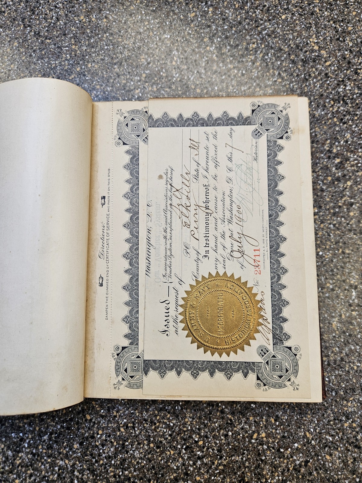 Rare Vintage Civil War 1865 Military Historical Discharged Papers Book Army Navy