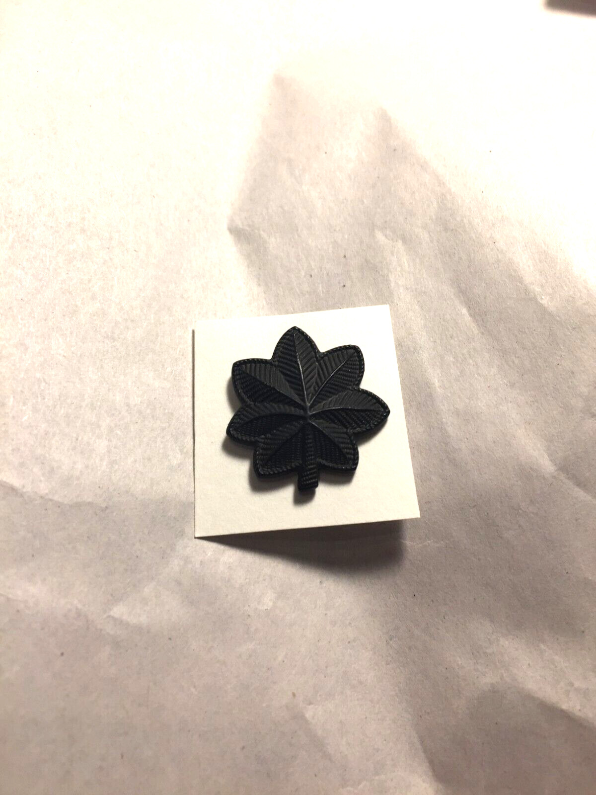 US Army/ USAF LT. Col. Subdued black metal Rank insignia 1 pc (1″ x 1-1/8″)