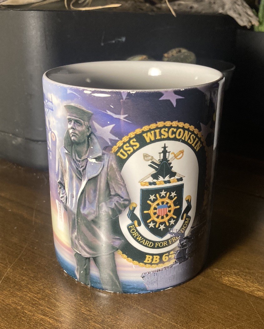 USS Wisconsin BB-64 Battleship Mug Navy WWII Iowa Class Norfolk Virginia Gift