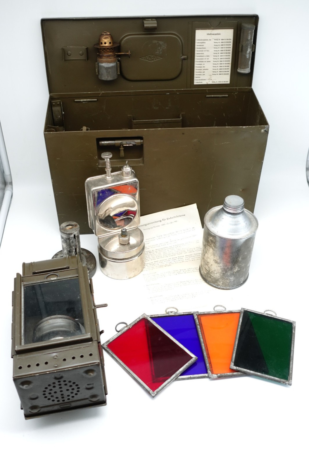 VINTAGE 3 in 1 LANTERN SWISS ARMY Military Kerosene/ Oil Carbide Candles RARE