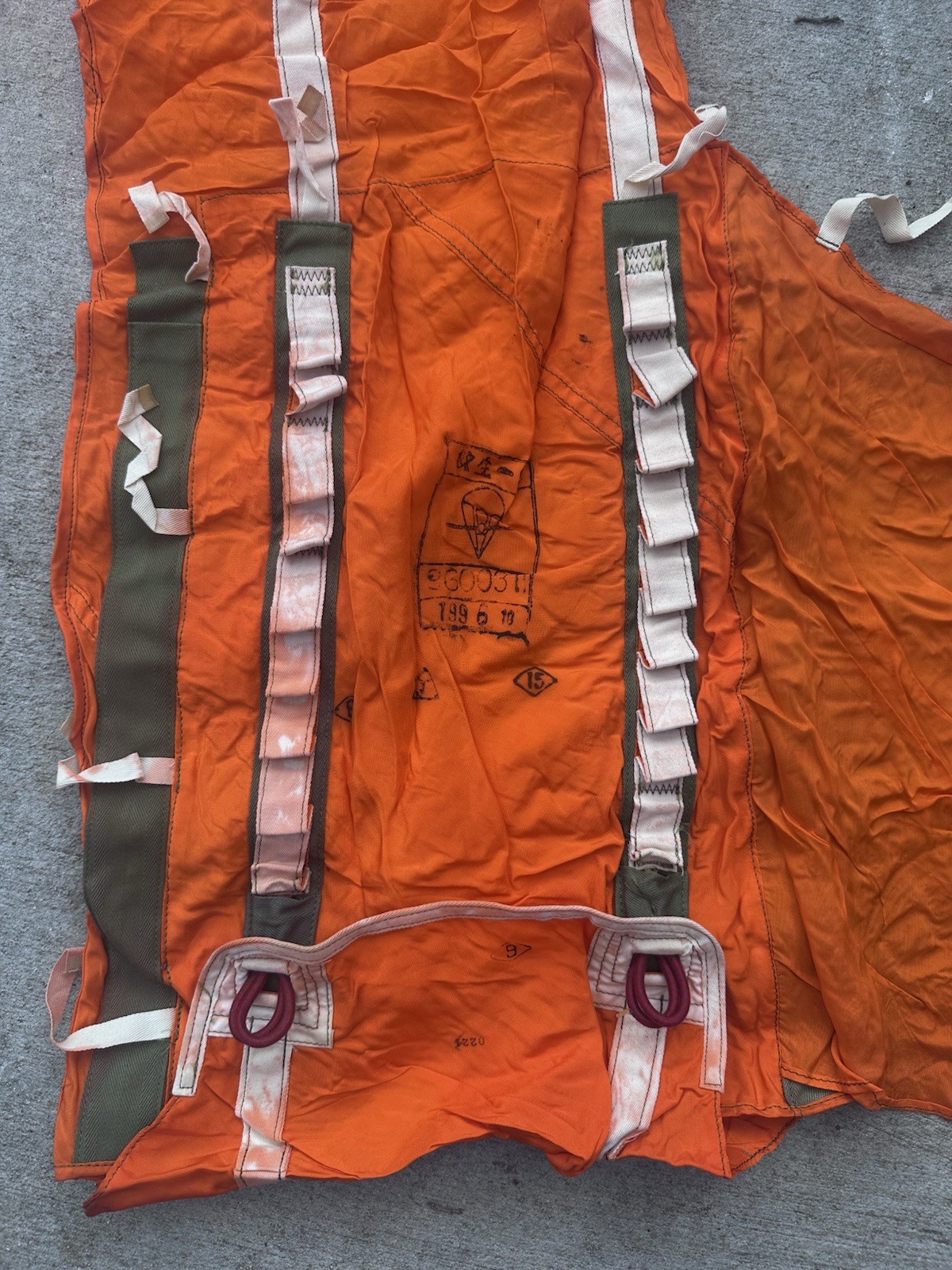 VTG 1996 CHINESE PLAAF TY-6 PARACHUTE DEPLOYMENT SLEEVE BAG D-BAG AIRBORNE