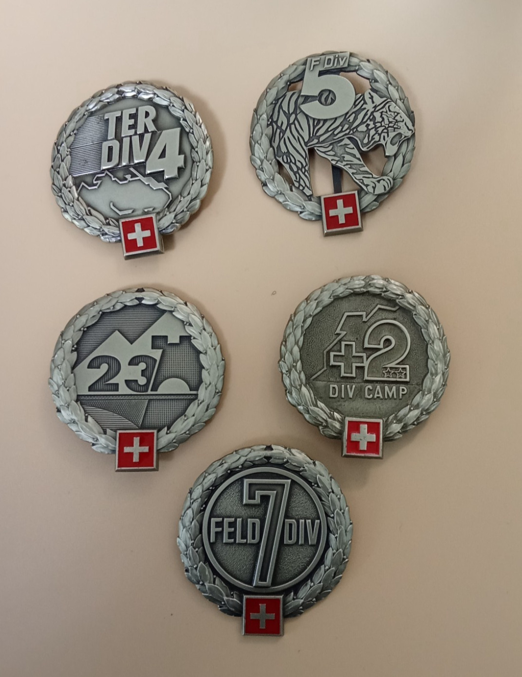 SWITZERLAND SWISS Beret Badge Military Army Collection Set 5 badges