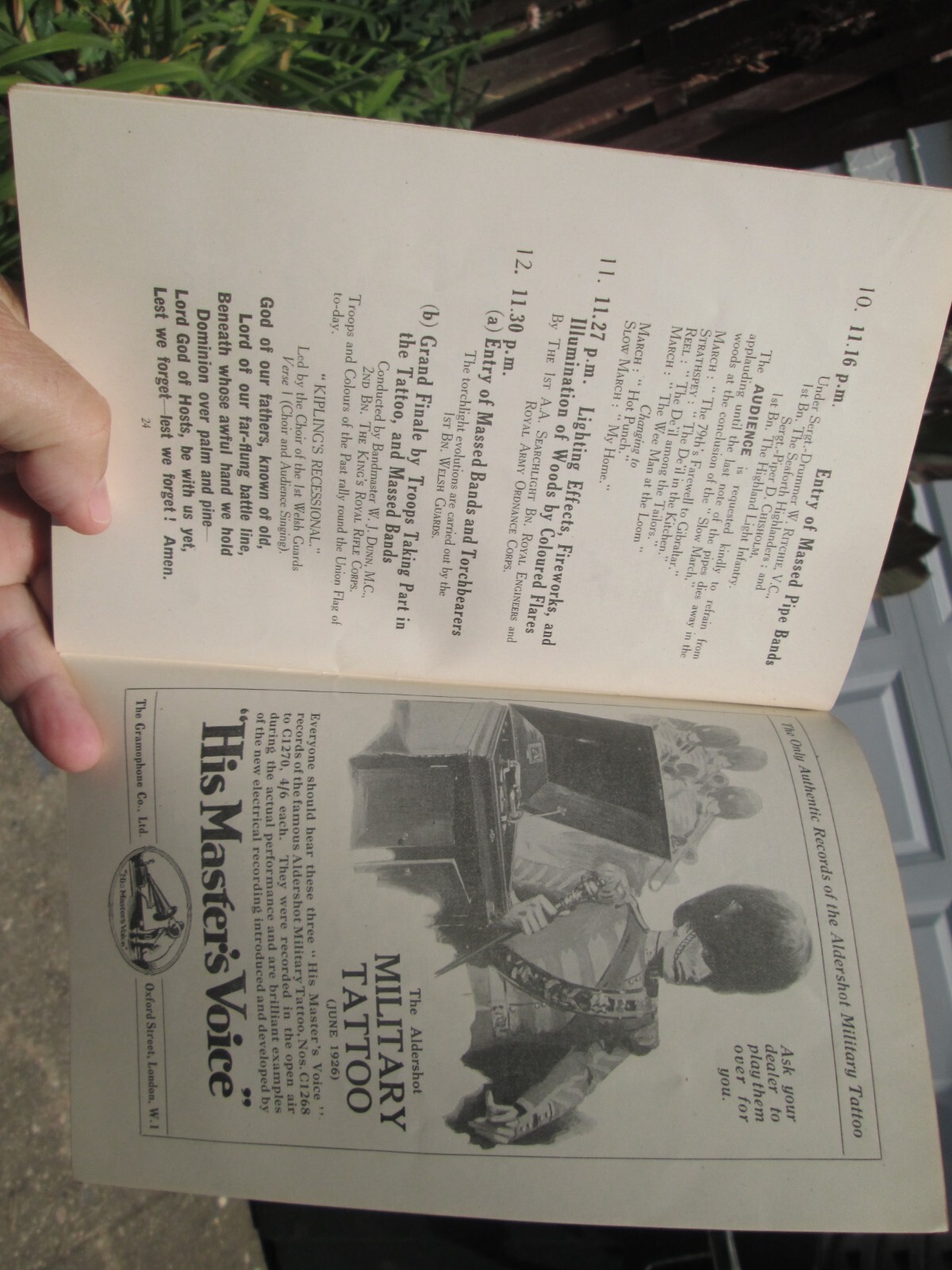 1927 Official Programme Searchlight Tattoo Military Display Royal Air Force
