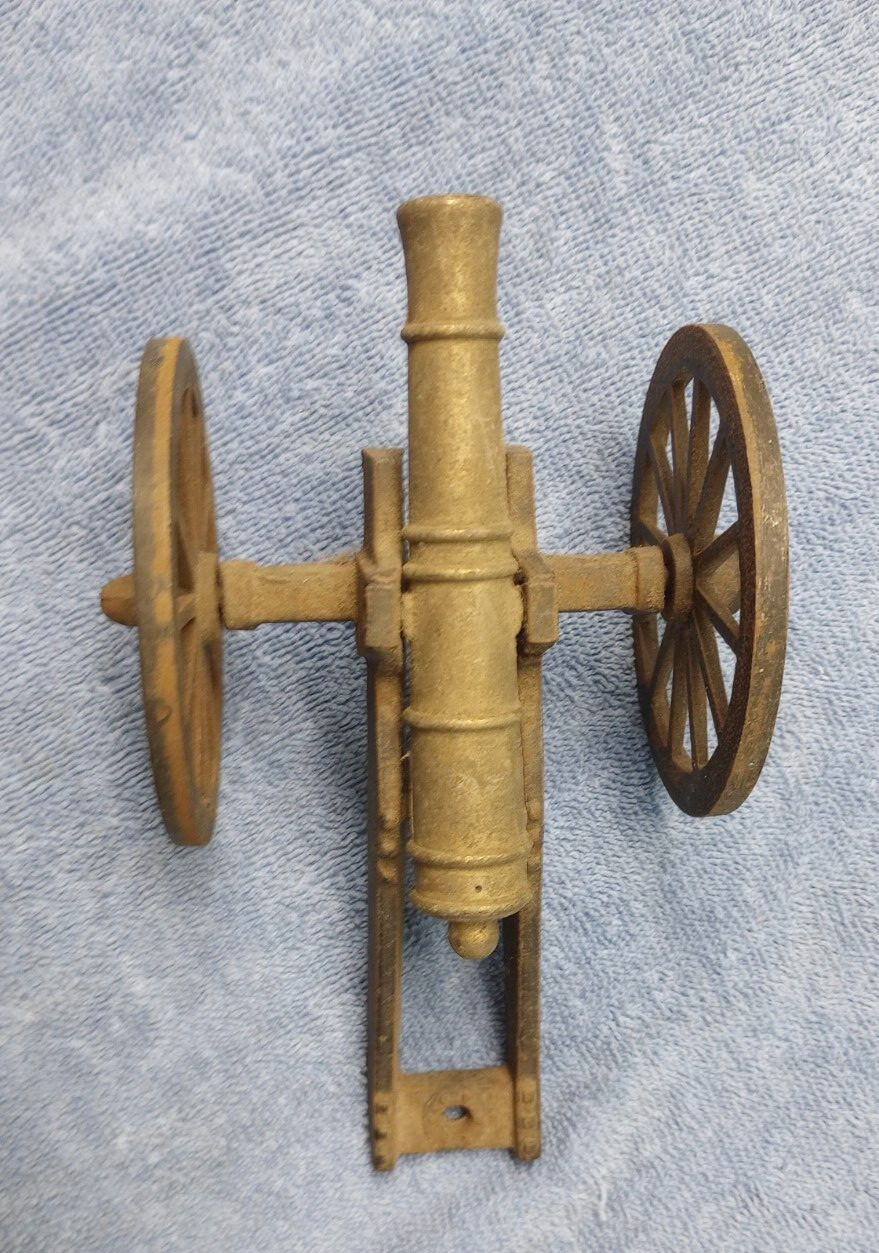 Cast Iron Field Cannon with Brass Barrel Desk Top Artillery Military