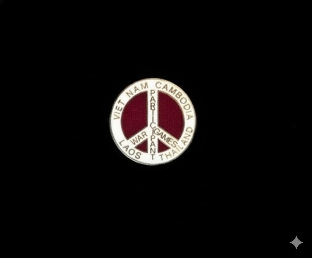 U.S. Military Vietnam War Games Round Lapel Pin