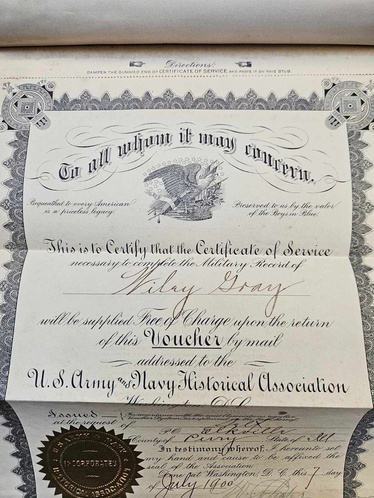 Rare Vintage Civil War 1865 Military Historical Discharged Papers Book Army Navy