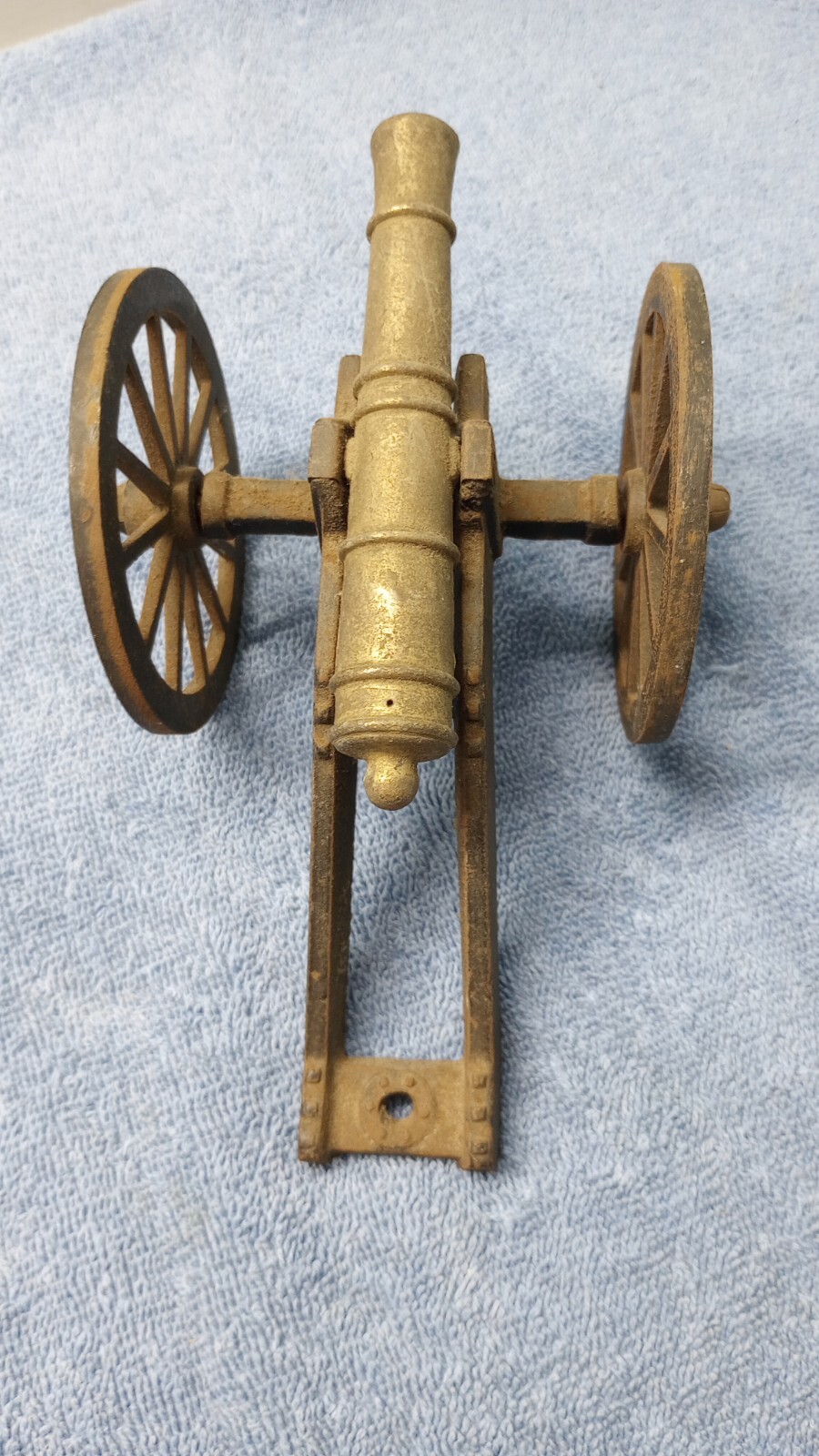 Cast Iron Field Cannon with Brass Barrel Desk Top Artillery Military