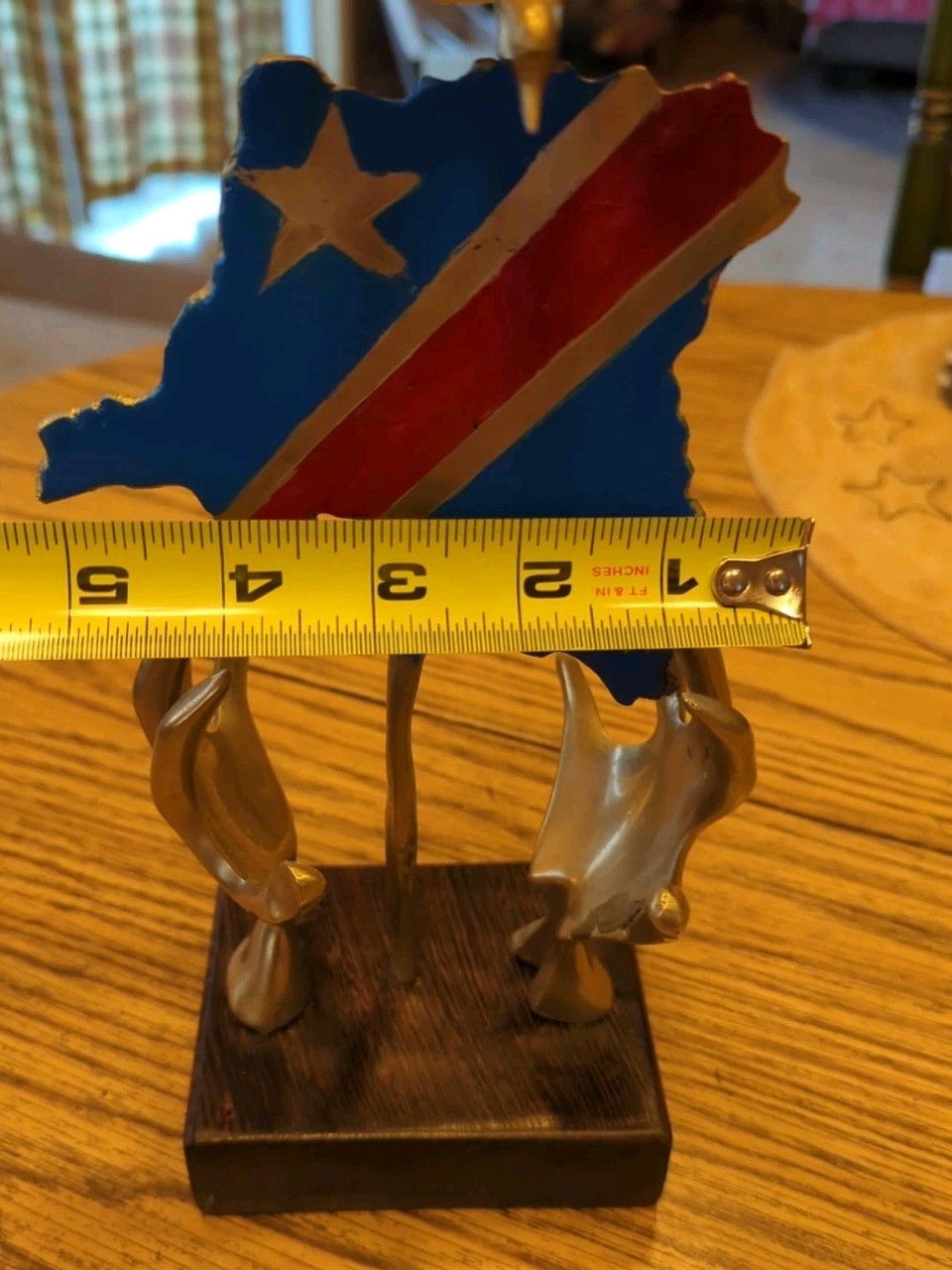 Vintage Brass Hand-Painted Military Honor Statue Art Figure Bird Very Unique!