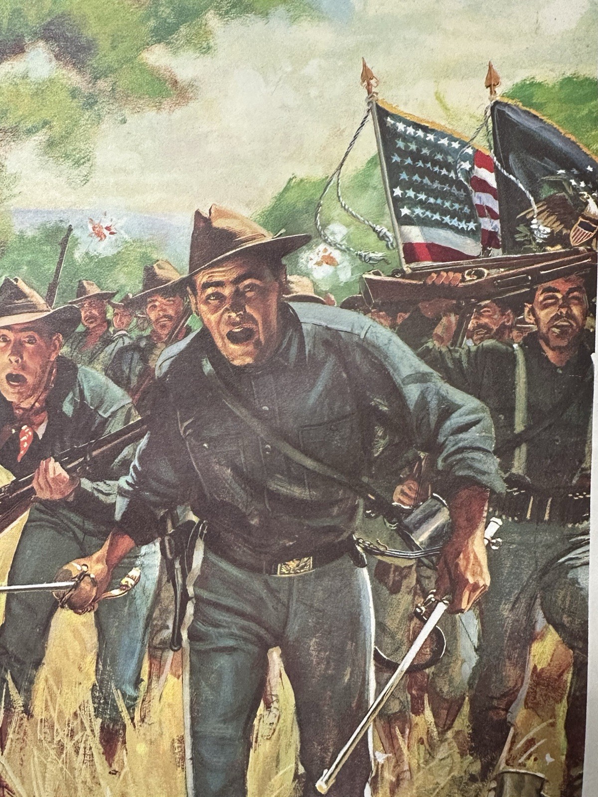 US Army Poster “Gatlings To The Assault” -H. Chas McBarron Jr. -1950s War Office