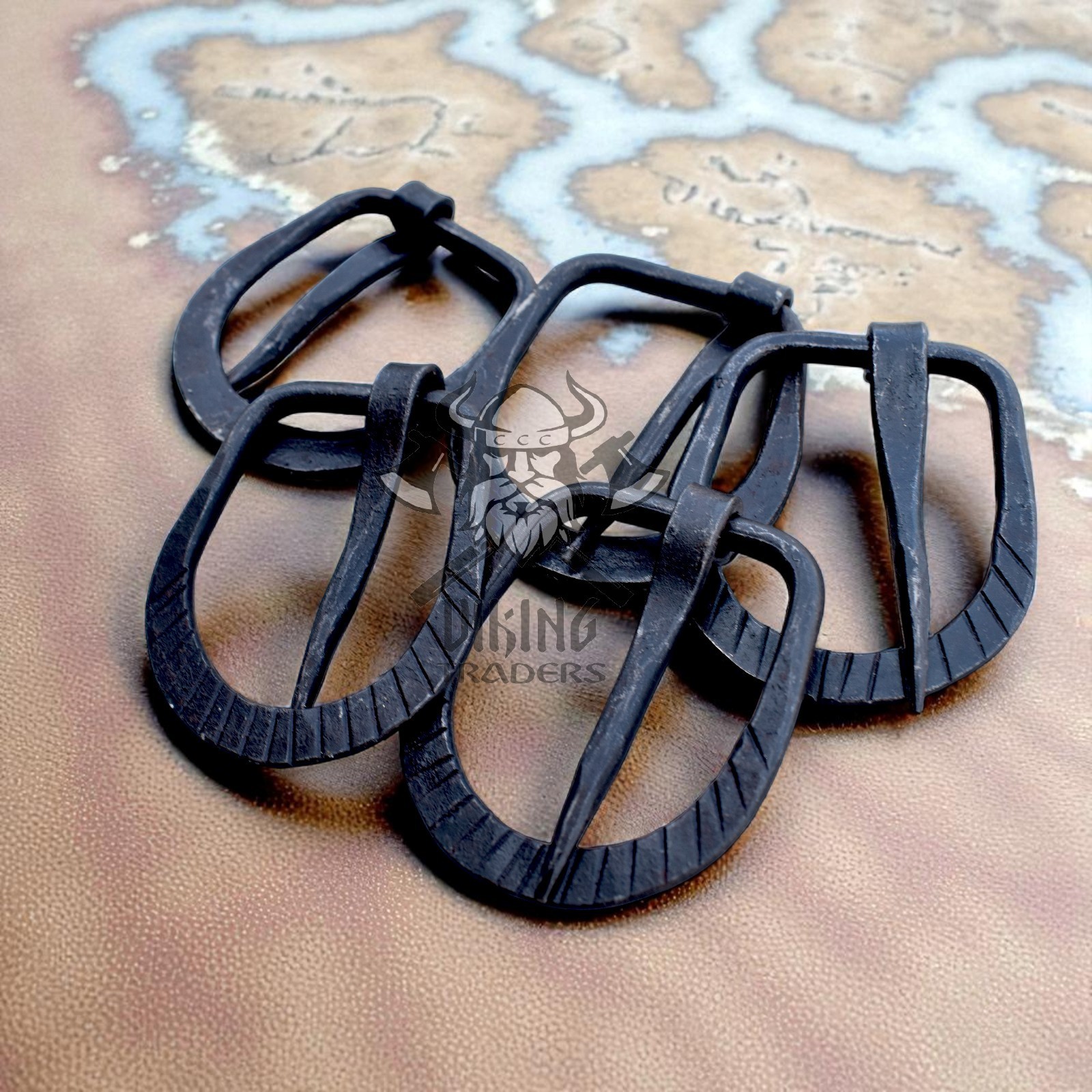 Hand Forged Medieval Iron Belt Buckles Set of 5 Rustic Blacksmith Handmade