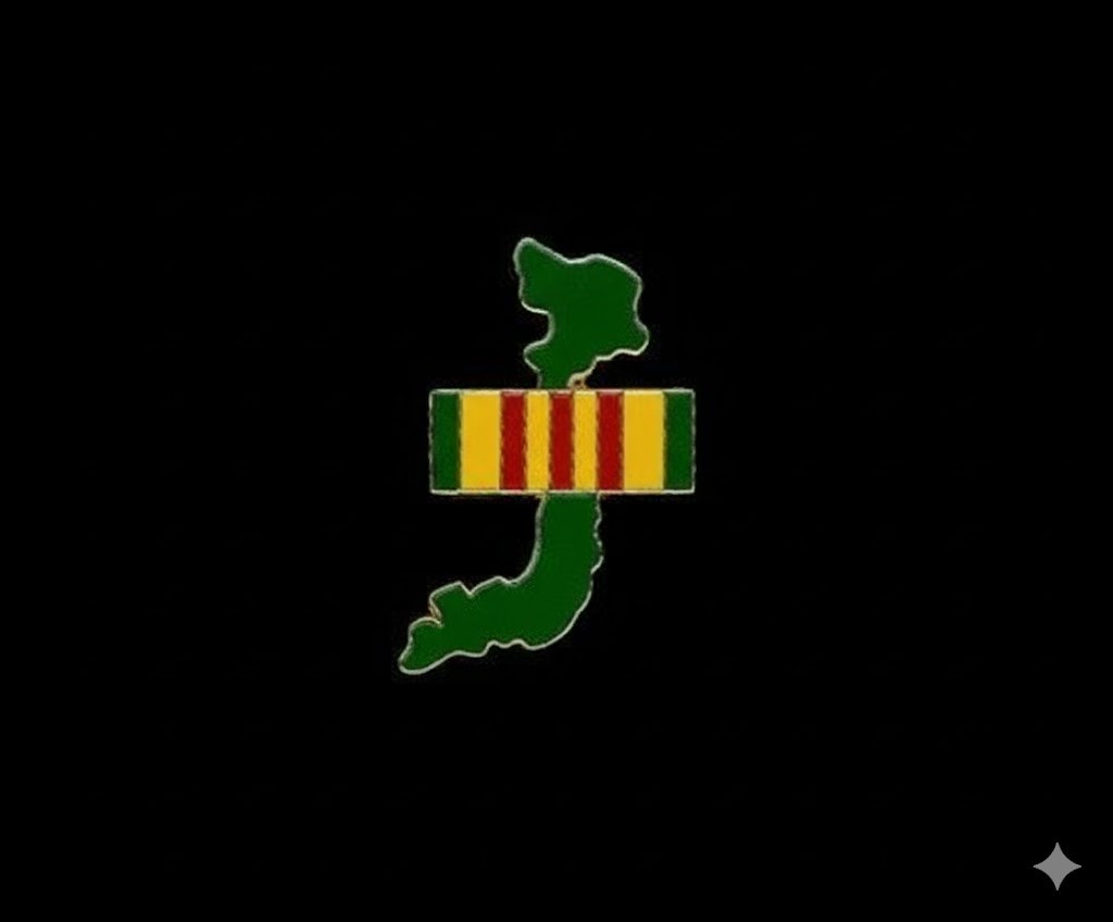 U.S. Military Vietnam Map And Vietnam Service Lapel Pin – 1.25″