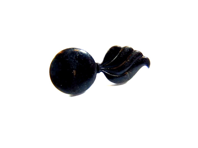 small British military black metal flaming grenade uniform insignia pin