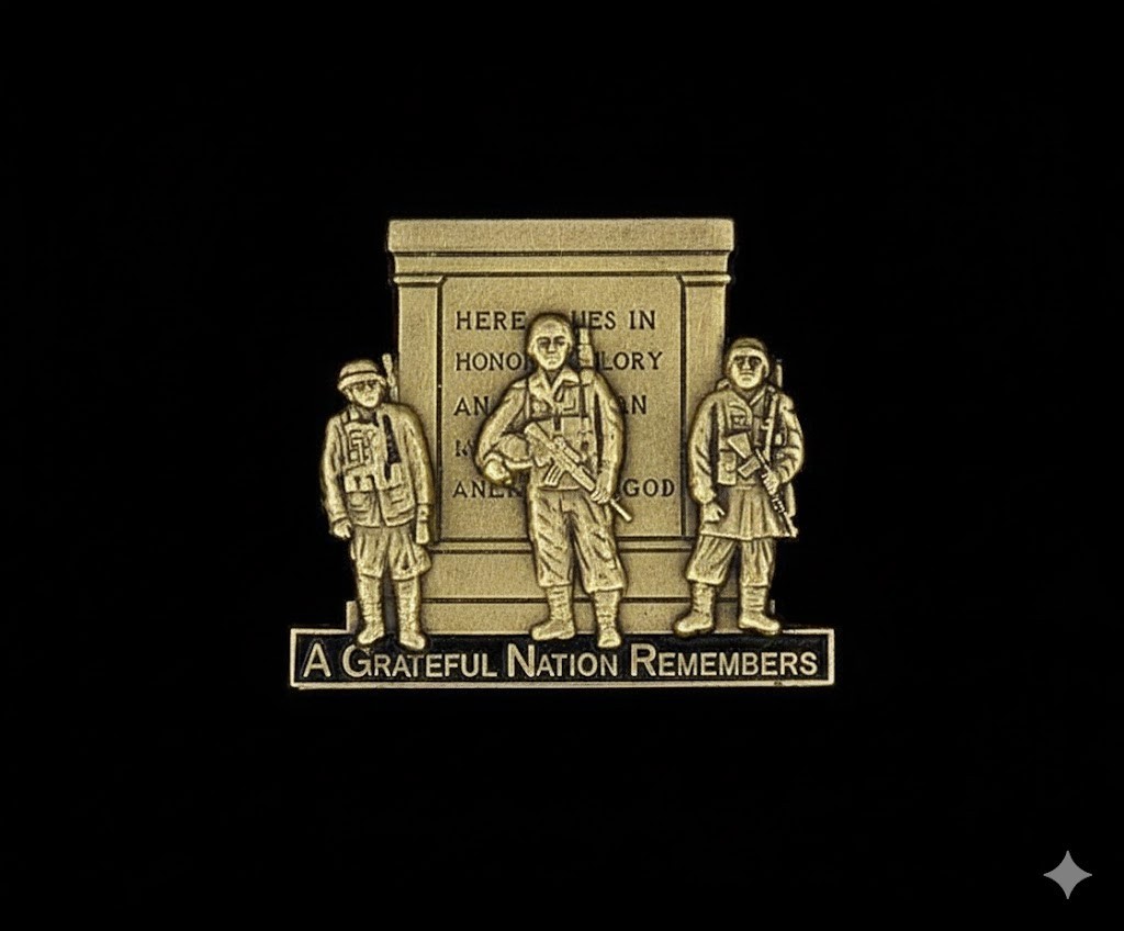 U.S. Military Memorial A Grateful Nation Remembers Lapel Pin – 1.25″