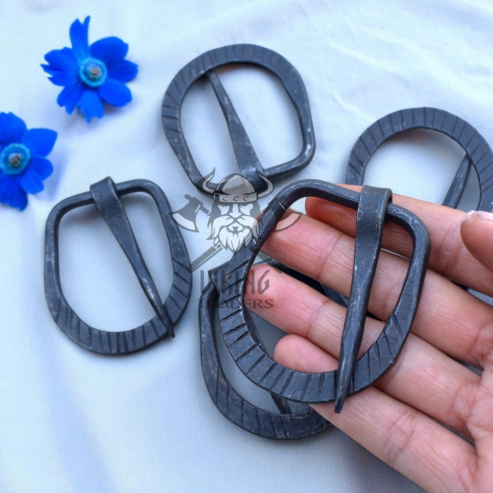 Hand Forged Medieval Iron Belt Buckles Set of 5 Rustic Blacksmith Handmade