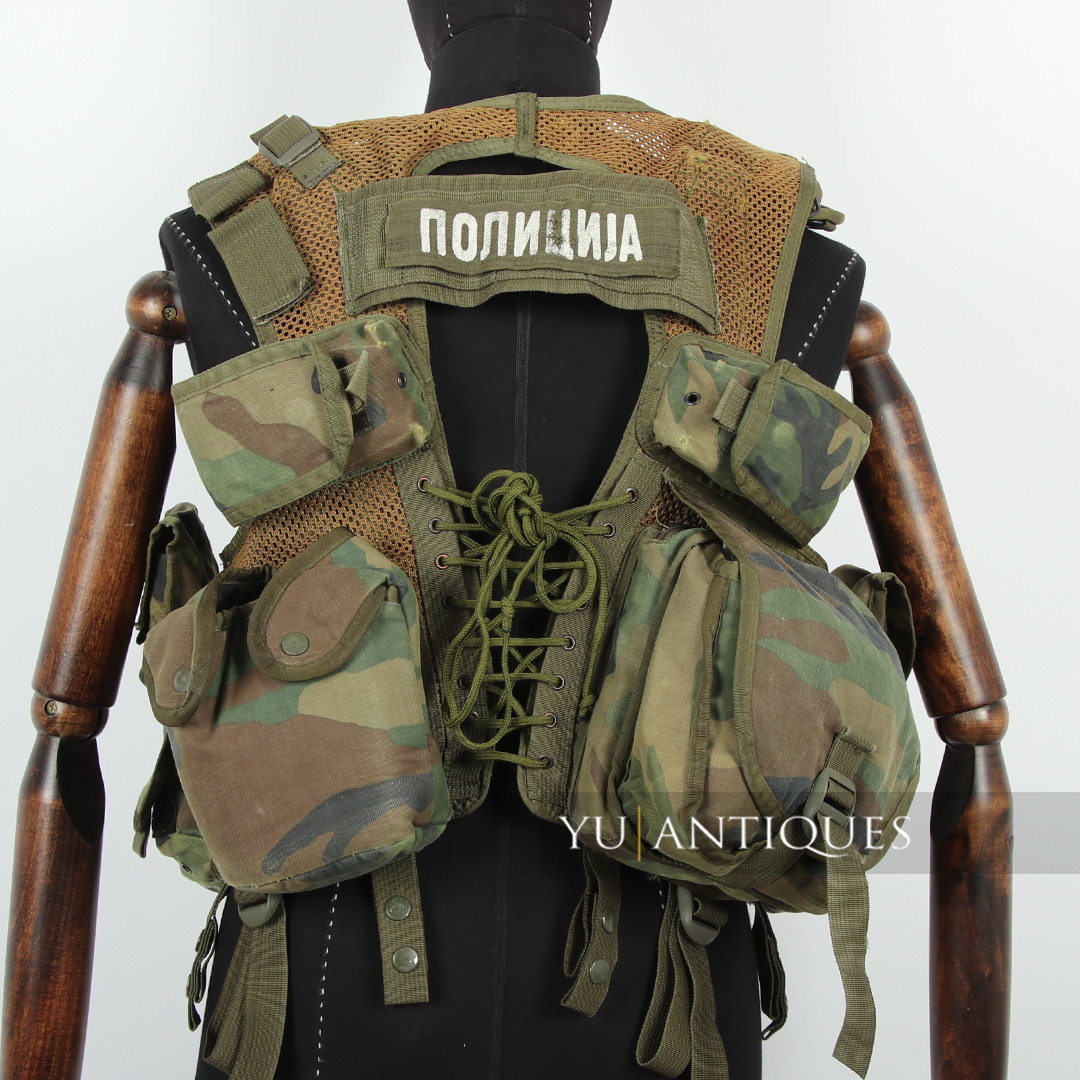 Yugoslavia Serbia PJP Special Police Unit Woodland Pattern Camo Combat Vest