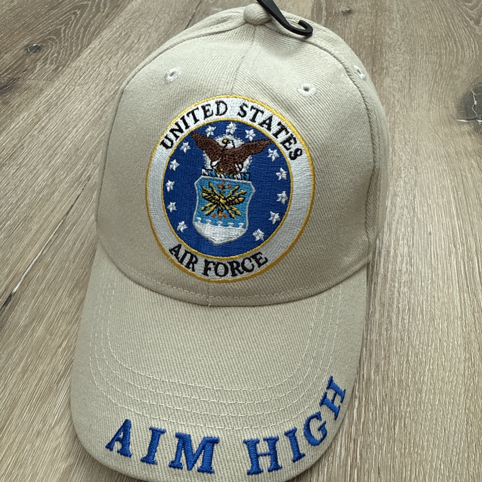 USAF AIR FORCE EMBROIDERED BASEBALL CAP AIM HIGH FLY FIGHT WIN