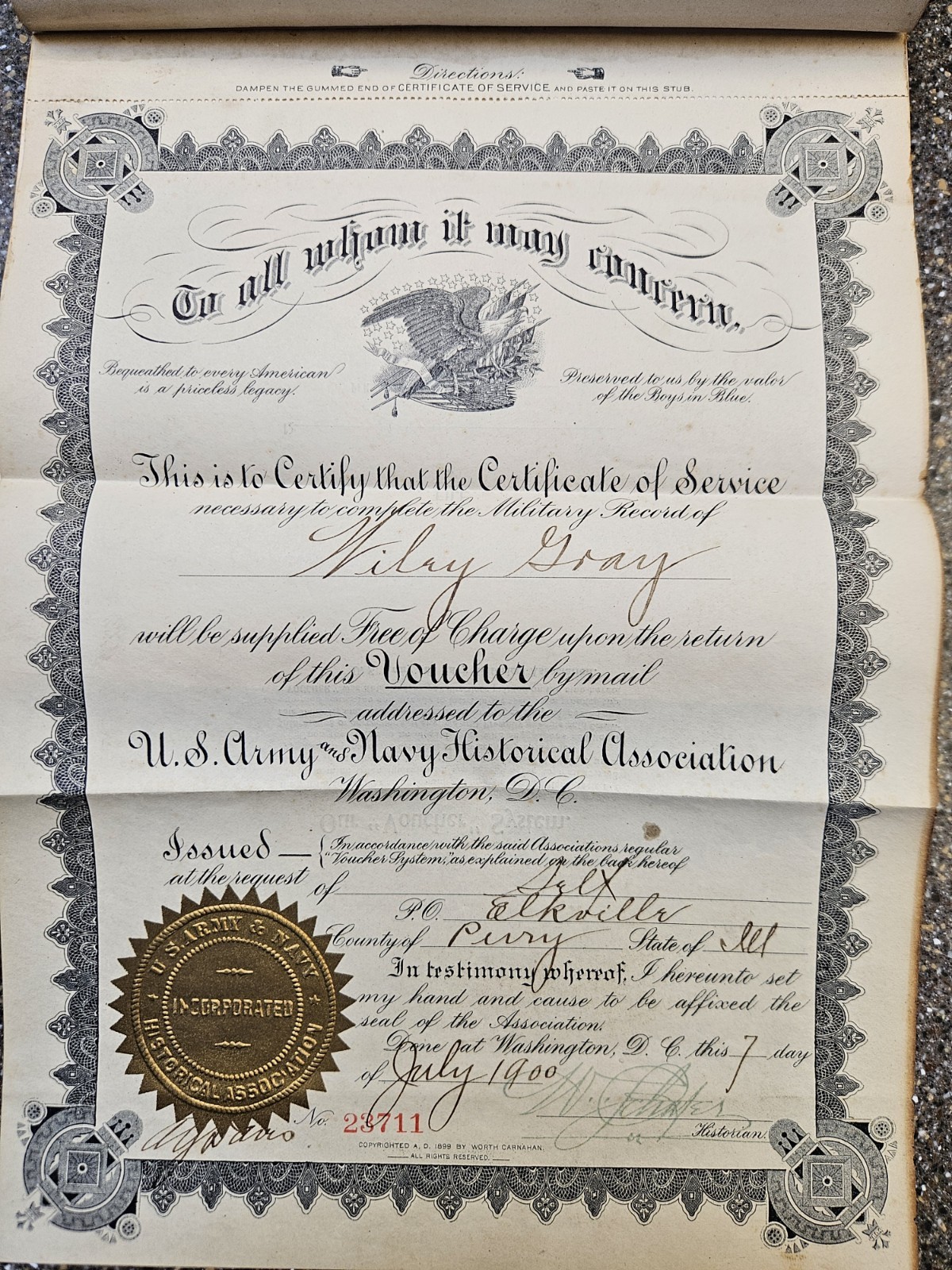 Rare Vintage Civil War 1865 Military Historical Discharged Papers Book Army Navy