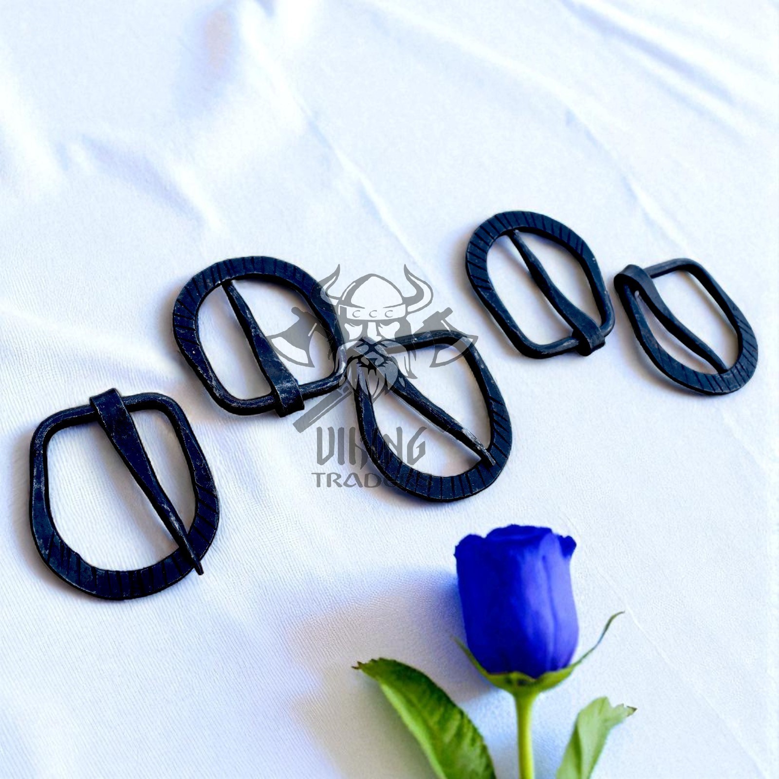 Hand Forged Medieval Iron Belt Buckles Set of 5 Rustic Blacksmith Handmade