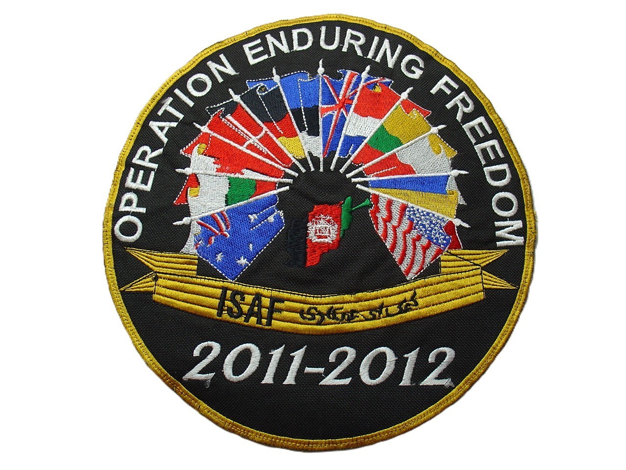 Operation Enduring Freedom OEF ISAF 2011-2012 Large 9.5″ In country made Patch