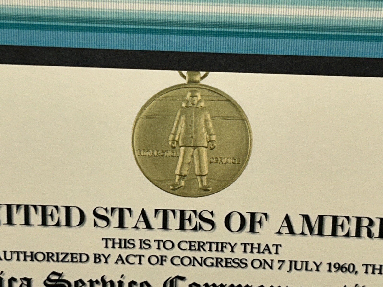 ANTARCTICA SERVICE MEDAL COMMEMORATIVE CERTIFICATE ~ W/PRINTING TYPE-1