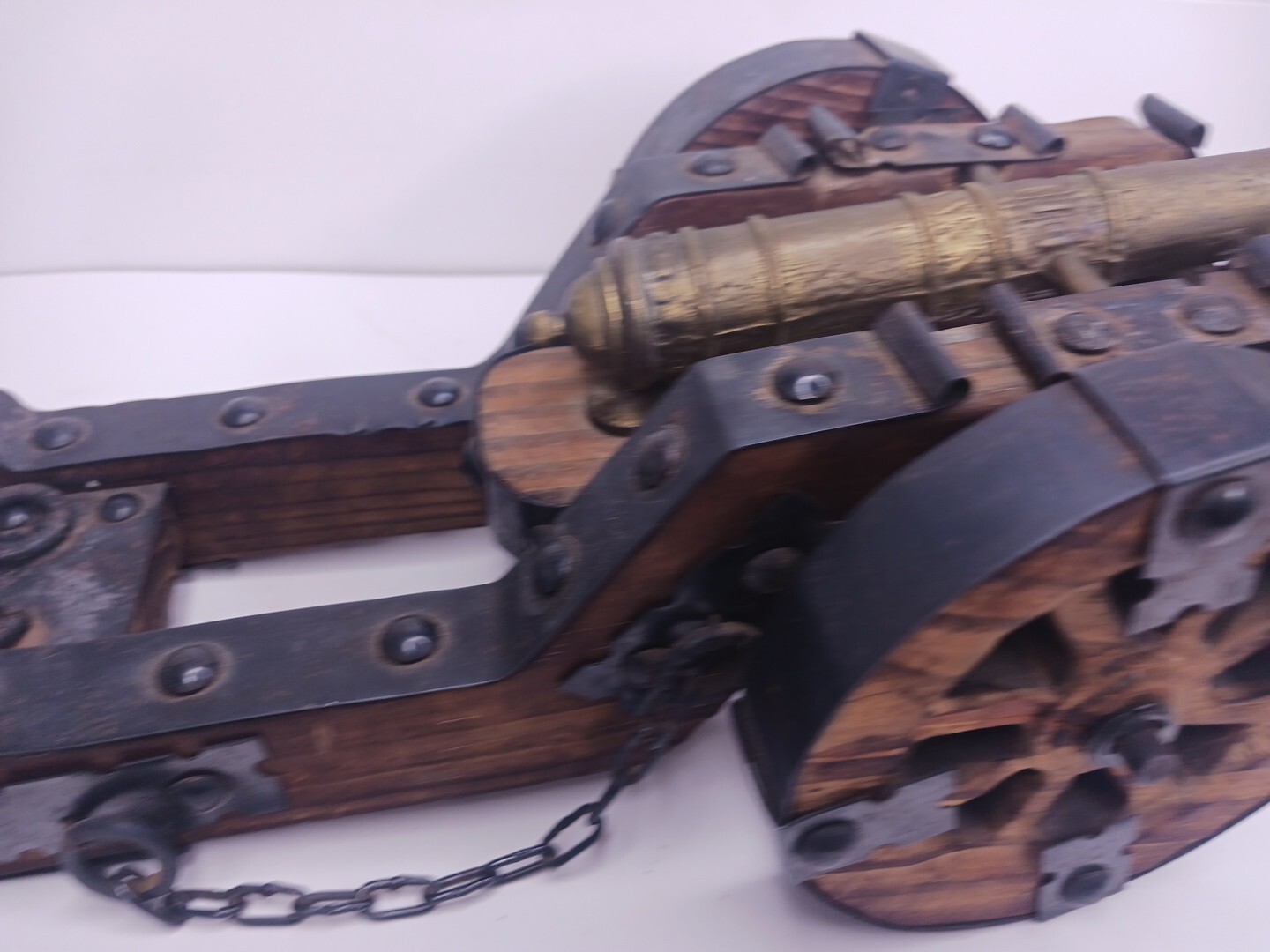 Vtg Artilleria Luis XV Siglio XVIII Replica Wood Display Cannon 14.5″ 9″ Barrel