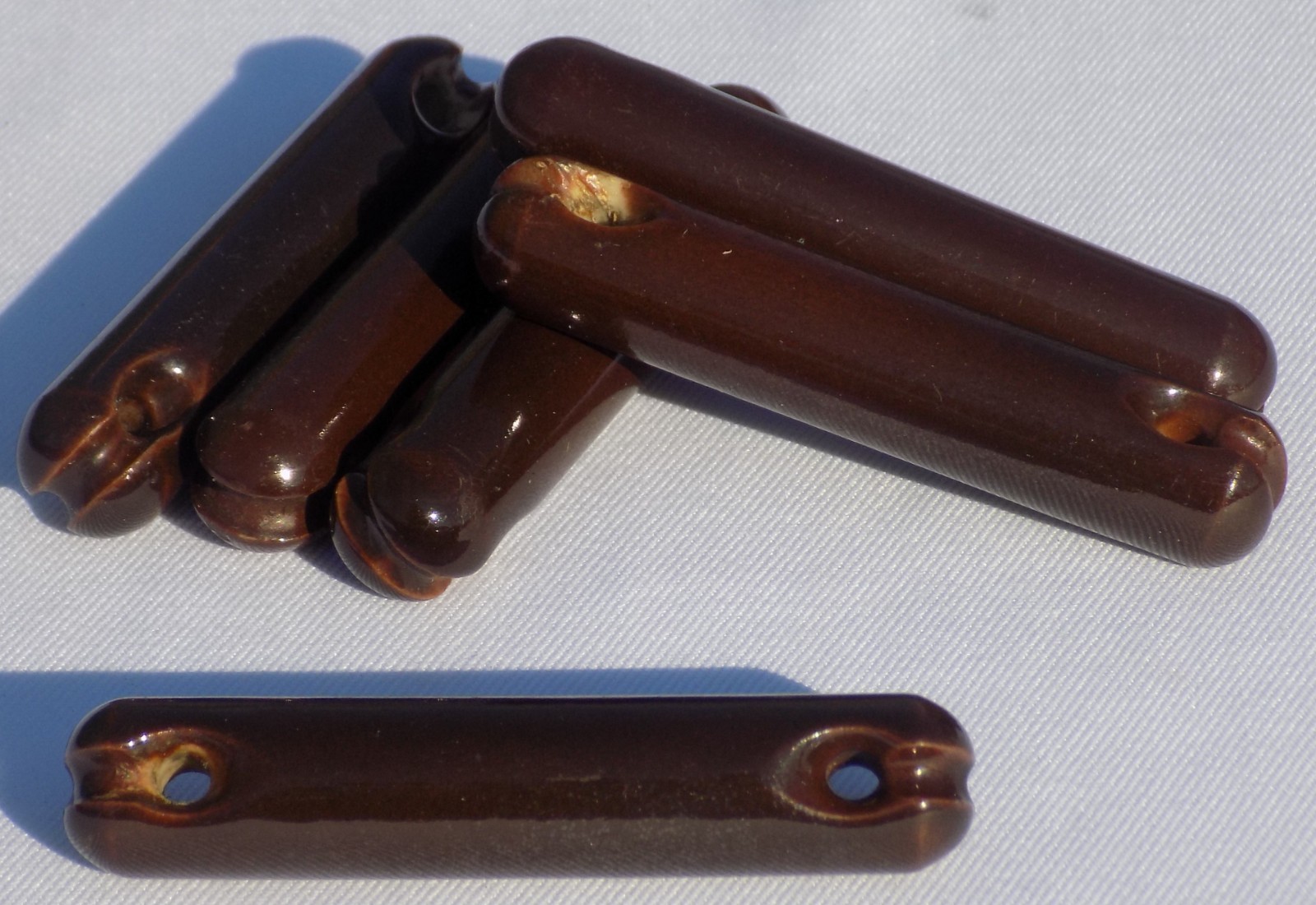 Vintage Military Radio Antenna Porcelain Insulator (Lot of 6pcs)