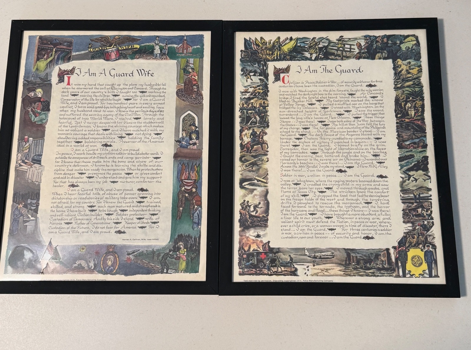 National Guard Framed Prints Pair I Am The Guard & Guard Wife Patriotic