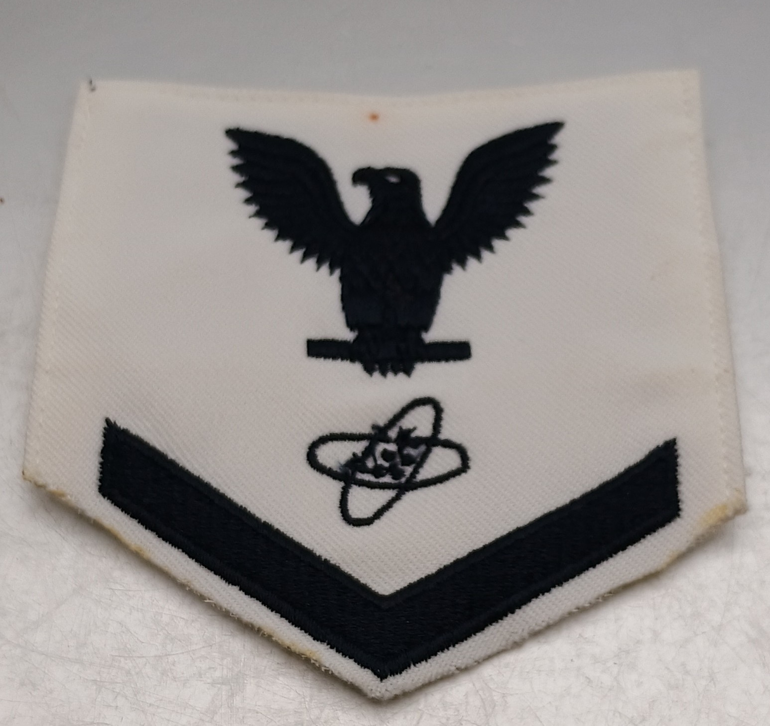 Black & White Militaria Military Uniform Patch Insignia, Eagle Over Chevrons