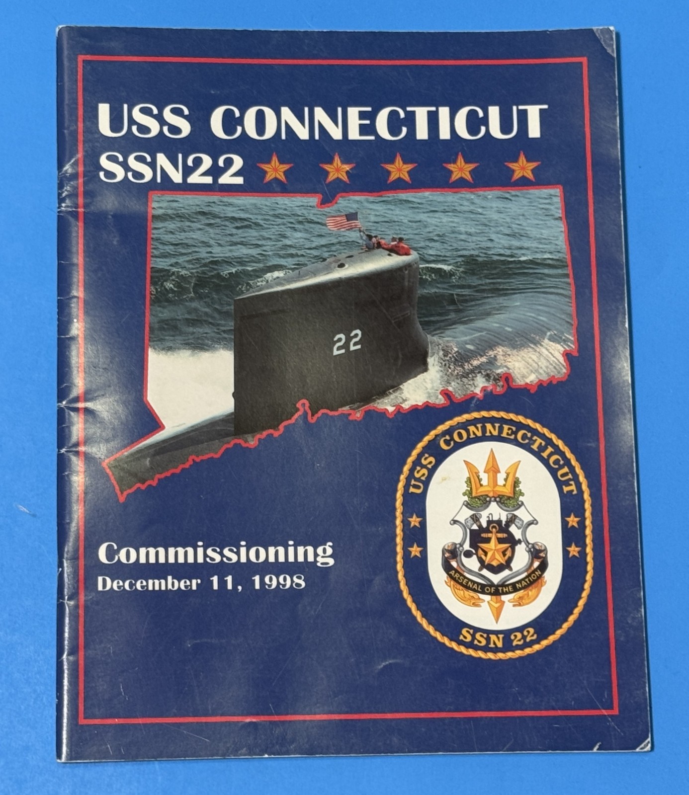 US Navy SSN22 USS Connecticut Submarine Commissioning Program December 11 1998