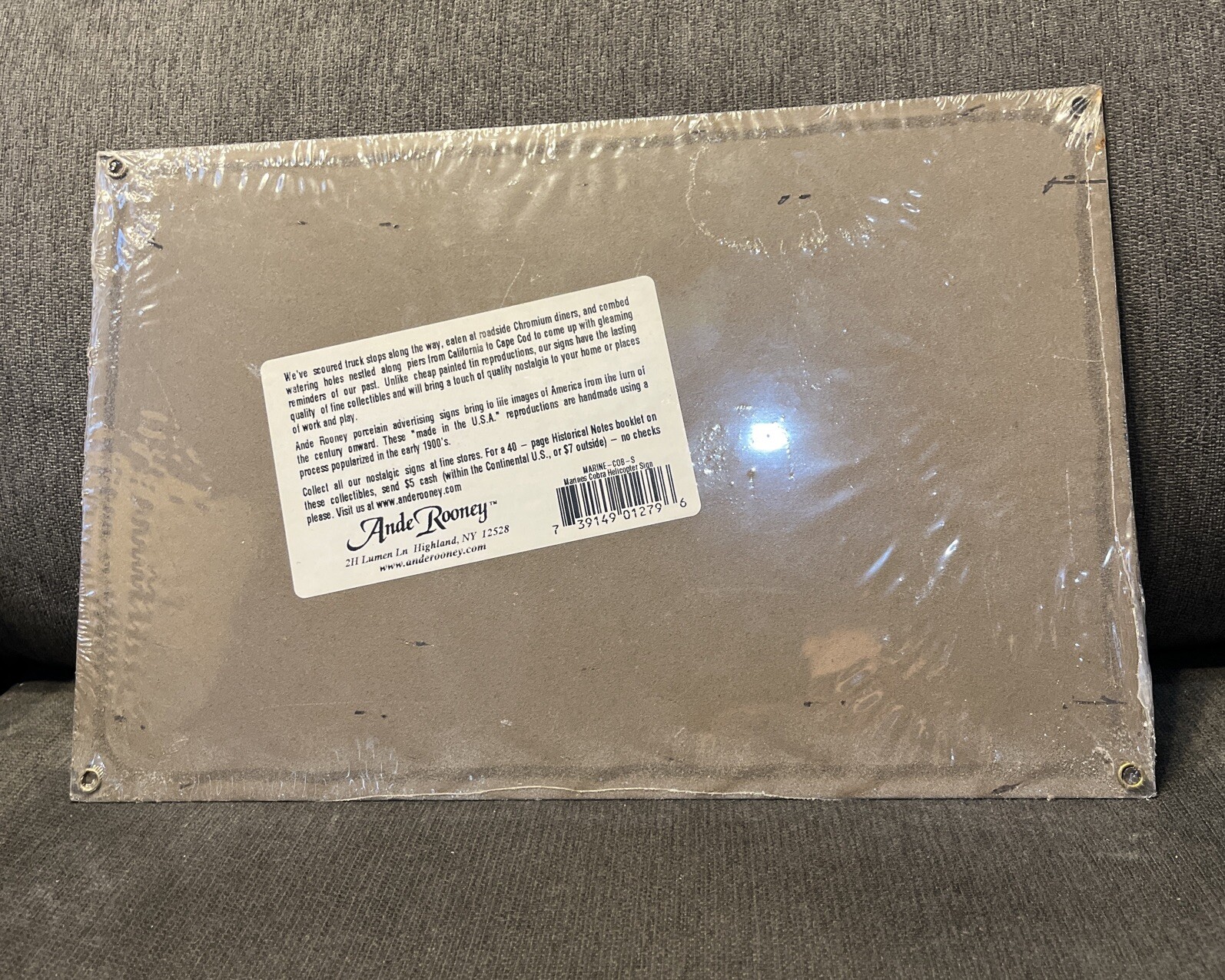 Porcelain Sign THE FEW THE PROUD THE MARINES Ande Rooney 1998 12.5×8.25” Sealed