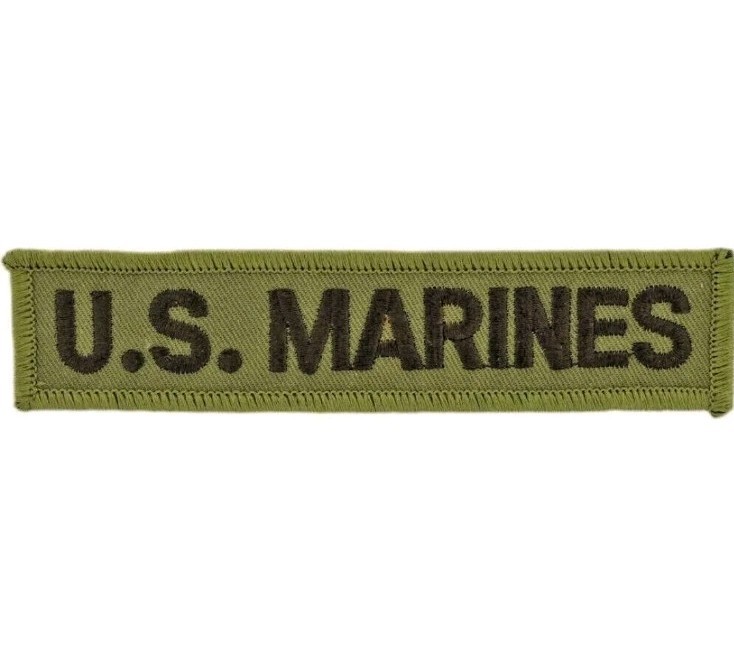 MARINE CORPS TAB (Iron-On) Embroidered Patch 1-1/4″X5-1/4″ Badge Tag (0094)